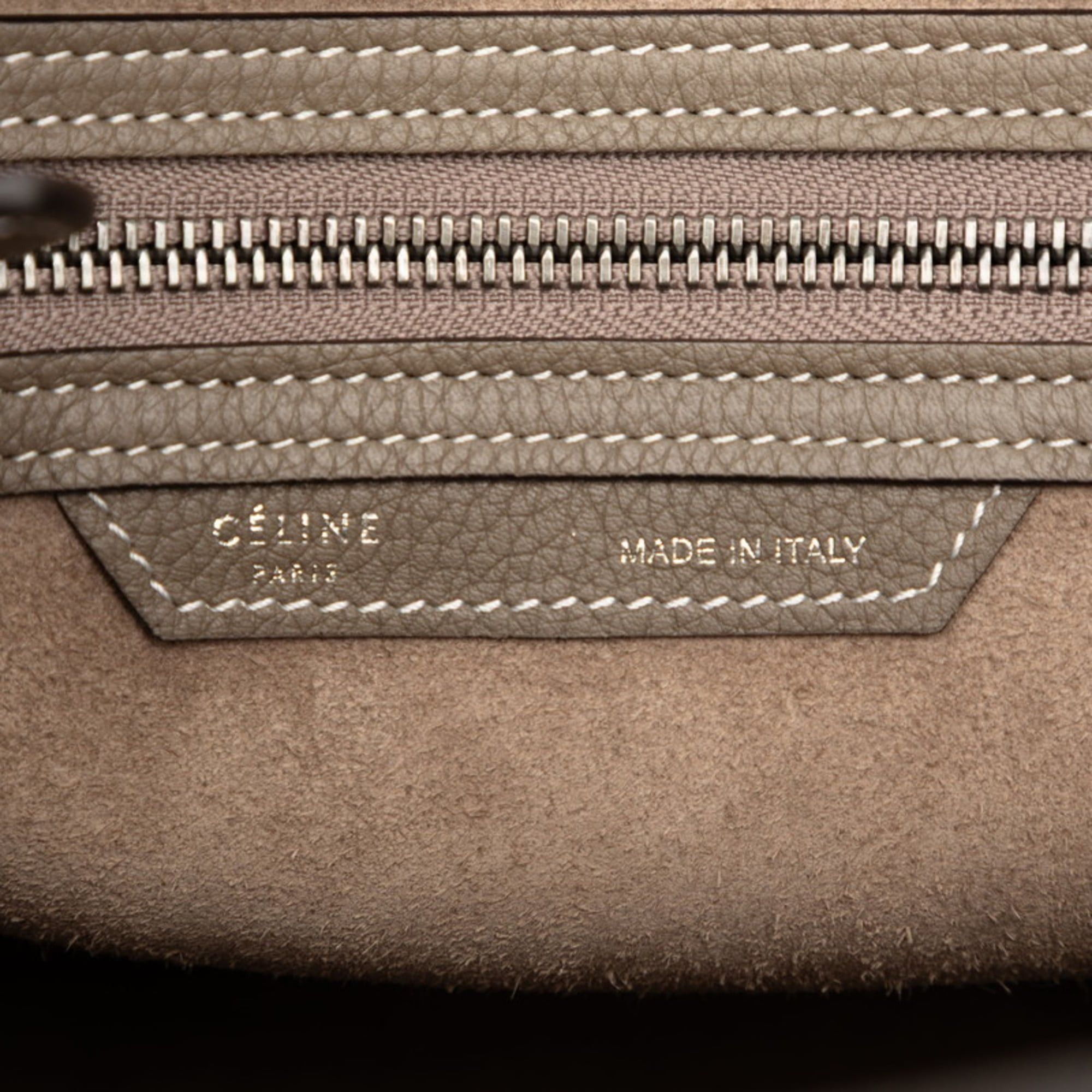 Celine Celine Luggage Micro Shopper Handbag in Greige Leather for Women Size ONE SIZE - 5 Thumbnail