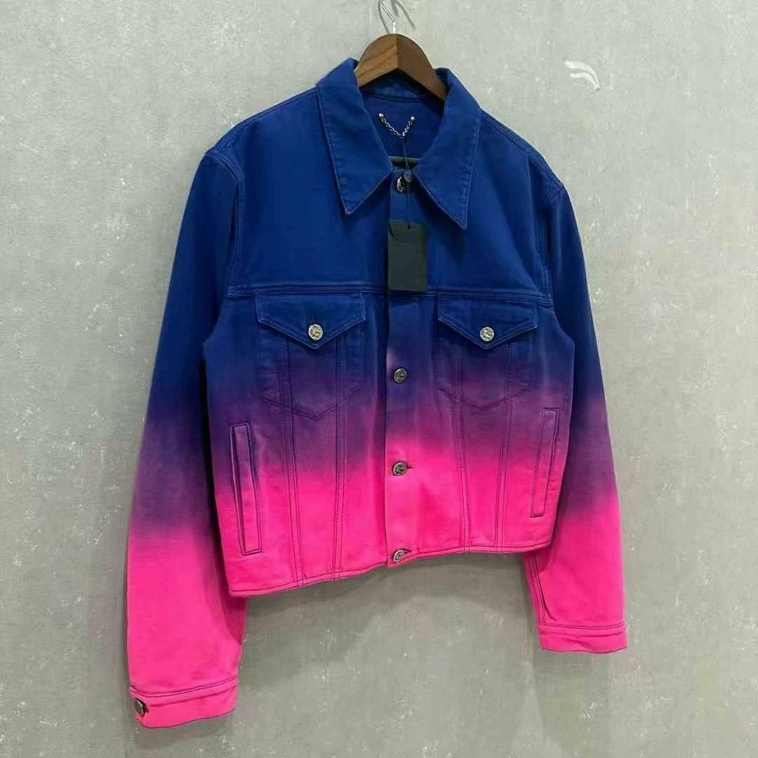 Louis Vuitton louis vuitton blue pink gradient denim jacket Size L / US 10 / IT 46 - 4 Thumbnail