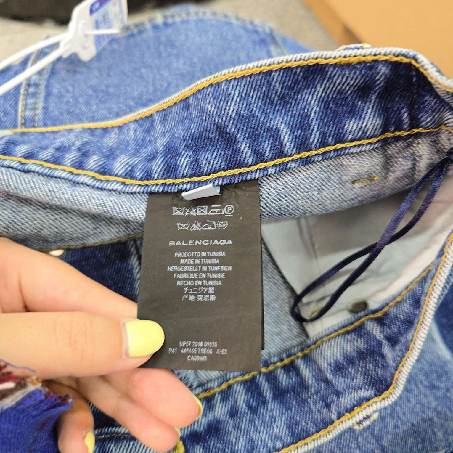 Balenciaga Balenciaga Color Block Denim Pants Size 38 Size US 38 / EU 54 - 4 Thumbnail