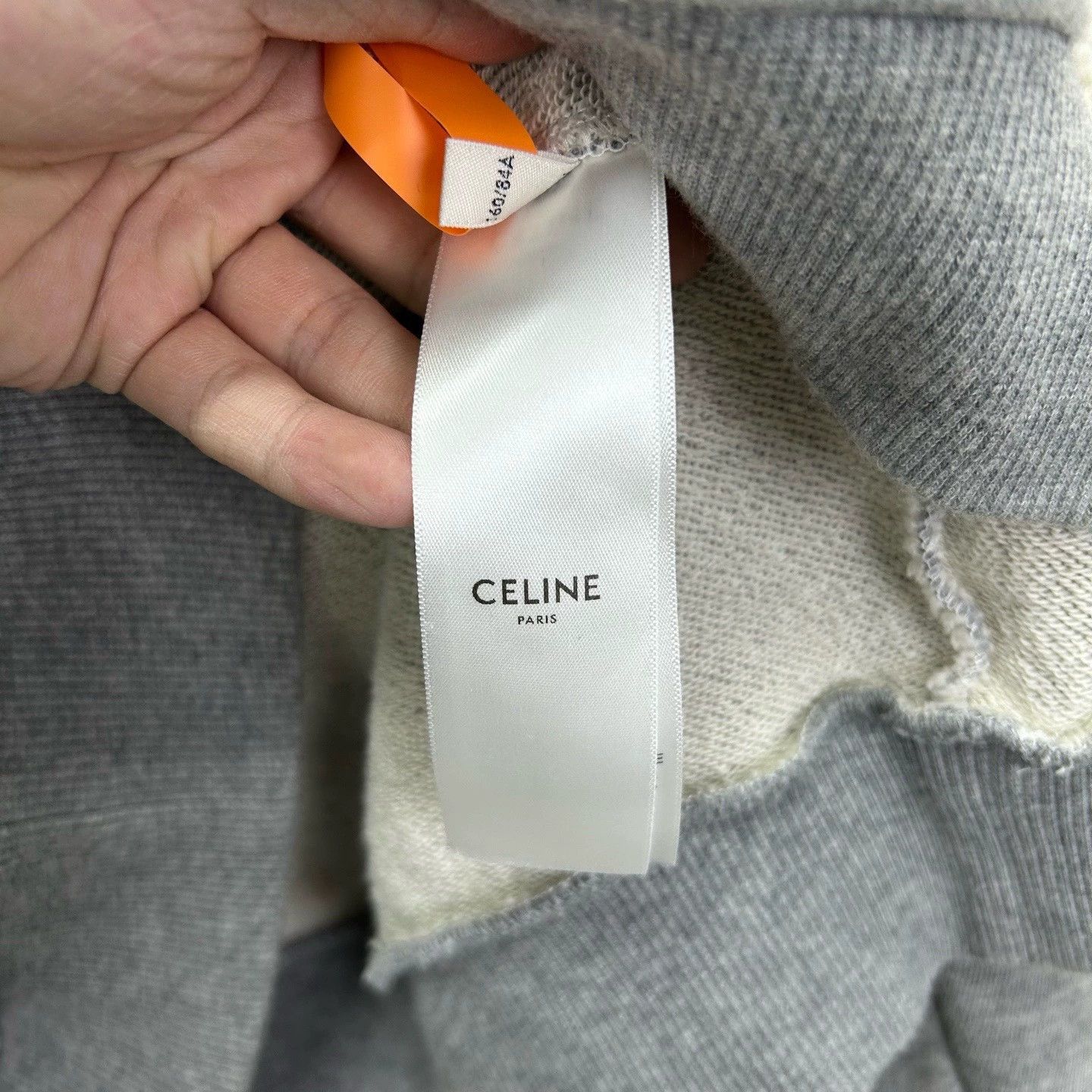 Celine celine gray cropped sweatshirt with print Size S / US 4 / IT 40 - 4 Thumbnail