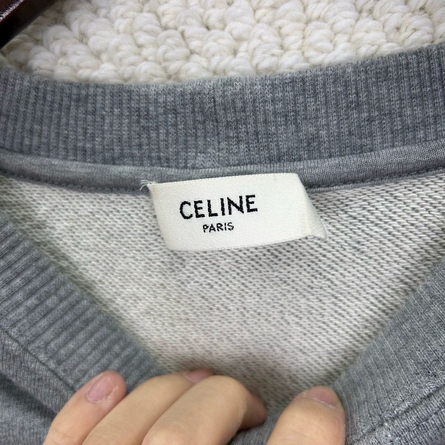 Celine celine gray cropped sweatshirt with print Size S / US 4 / IT 40 - 3 Thumbnail
