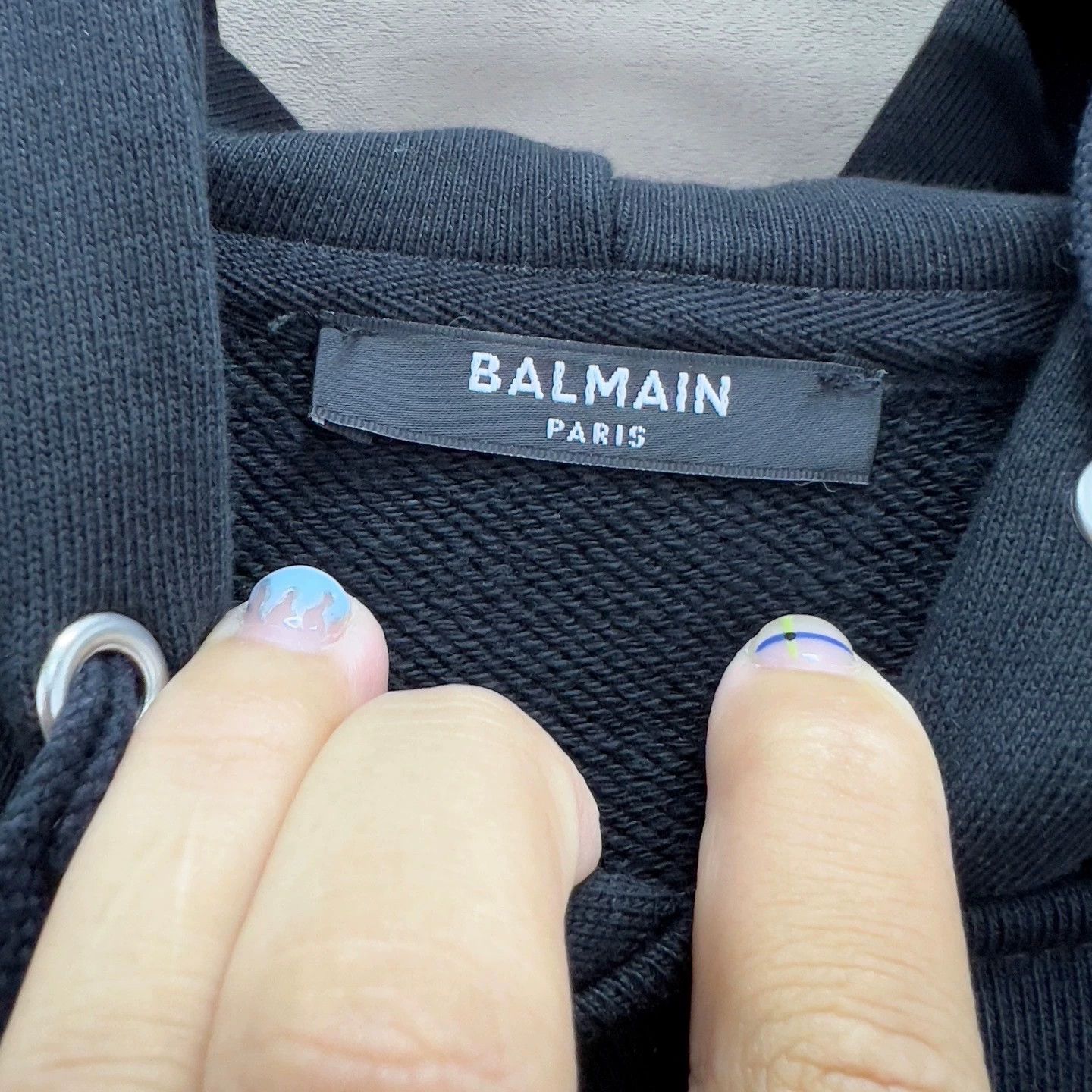 Balmain balmain black logo hoodie with kangaroo pocket Size US M / EU 48-50 / 2 - 3 Thumbnail