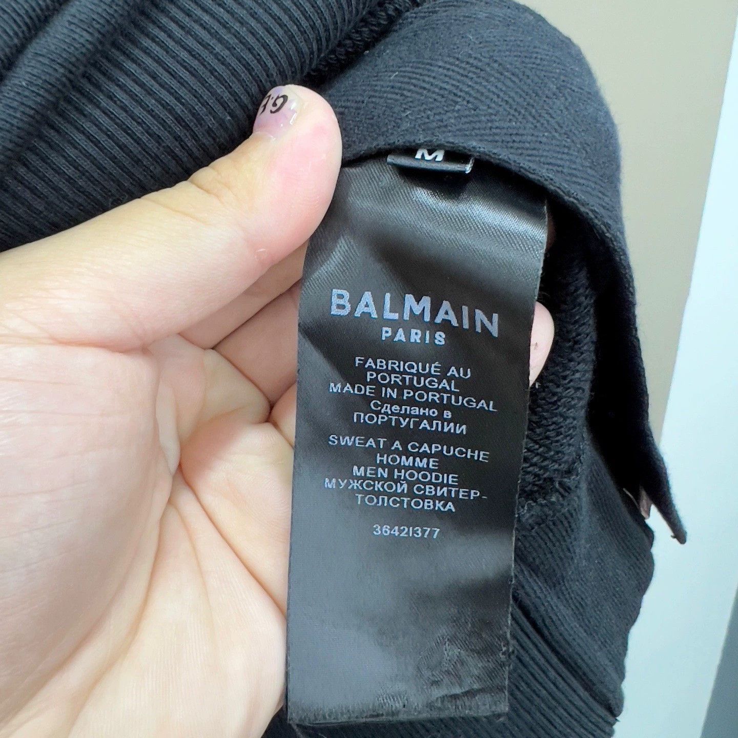 Balmain balmain black logo hoodie with kangaroo pocket Size US M / EU 48-50 / 2 - 4 Thumbnail