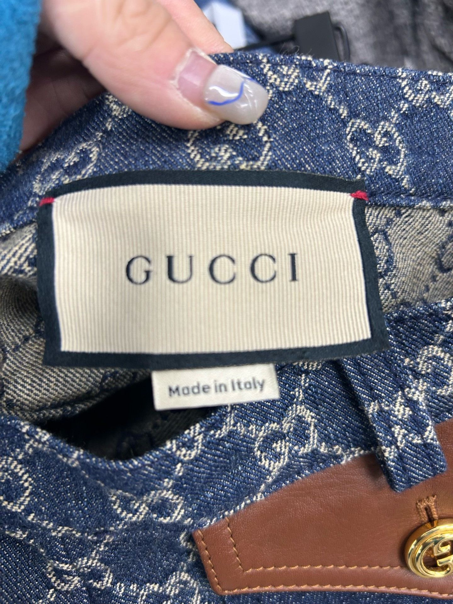 Gucci navy logo patchwork denim shorts Size 40" / US 18 - 3 Thumbnail