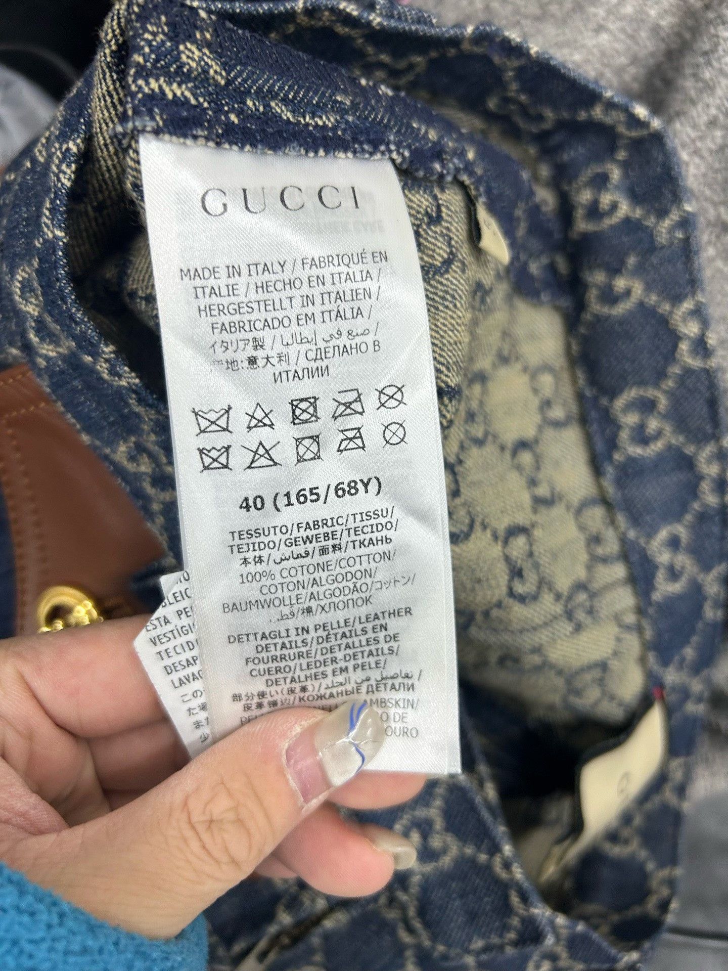 Gucci navy logo patchwork denim shorts Size 40" / US 18 - 4 Thumbnail