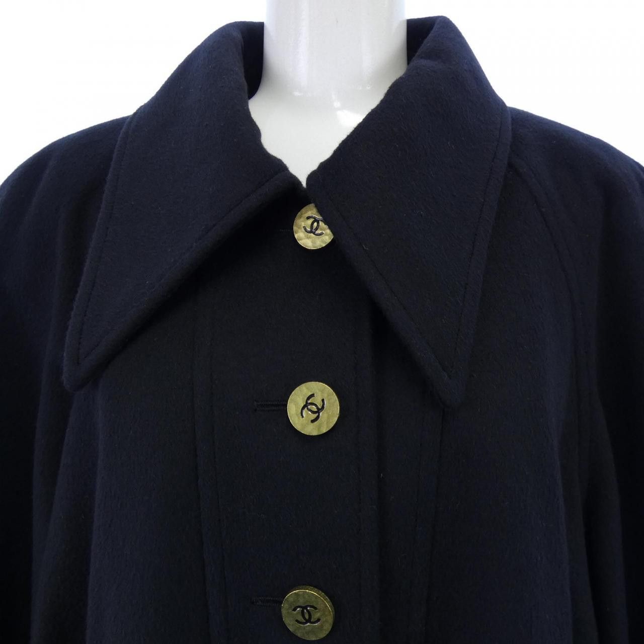 Chanel Chanel Chanel 100% Cashmere Coat Leather Outerwear P04058V02921 94A DUTY FREE for USA Size ONE SIZE - 4 Thumbnail