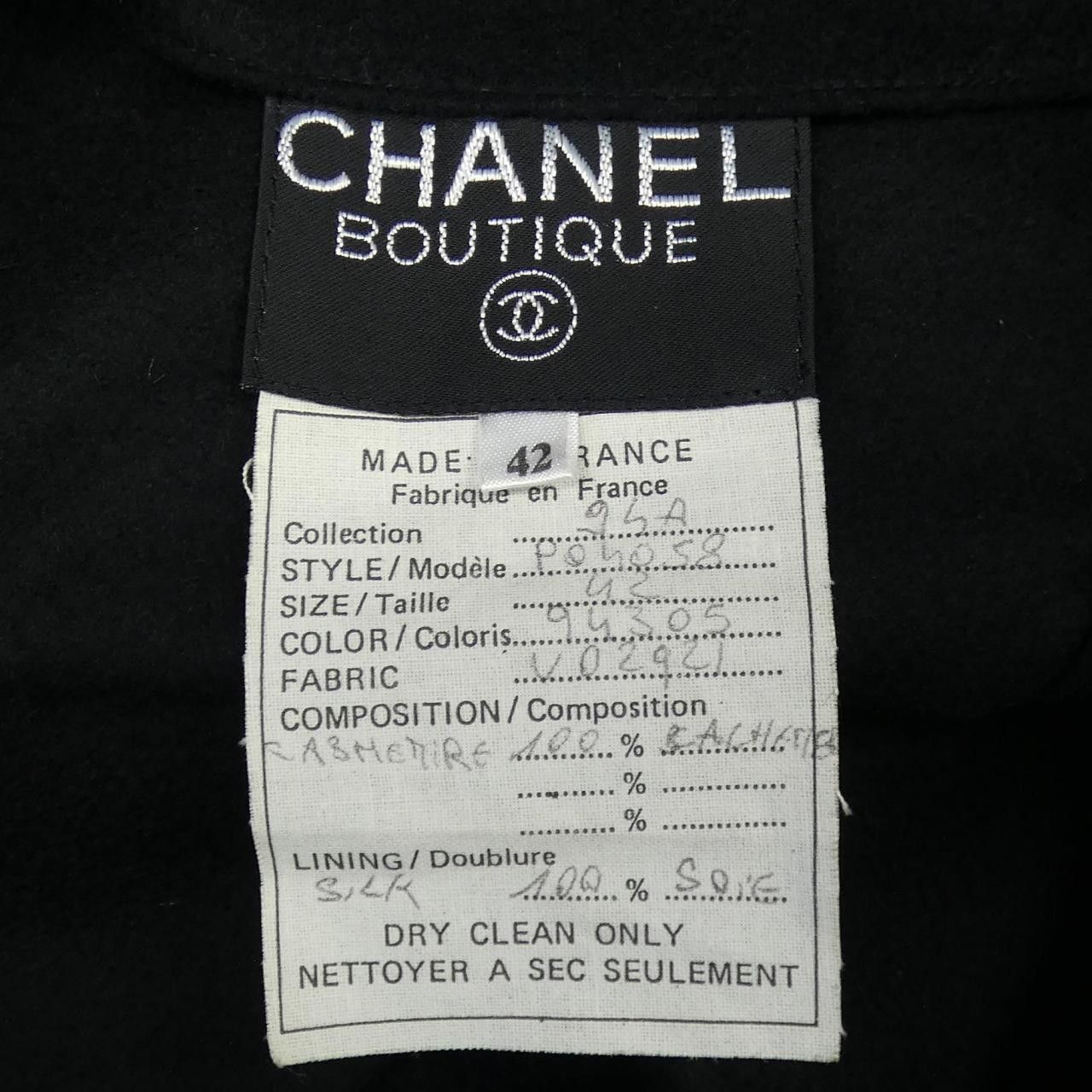 Chanel Chanel Chanel 100% Cashmere Coat Leather Outerwear P04058V02921 94A DUTY FREE for USA Size ONE SIZE - 3 Thumbnail
