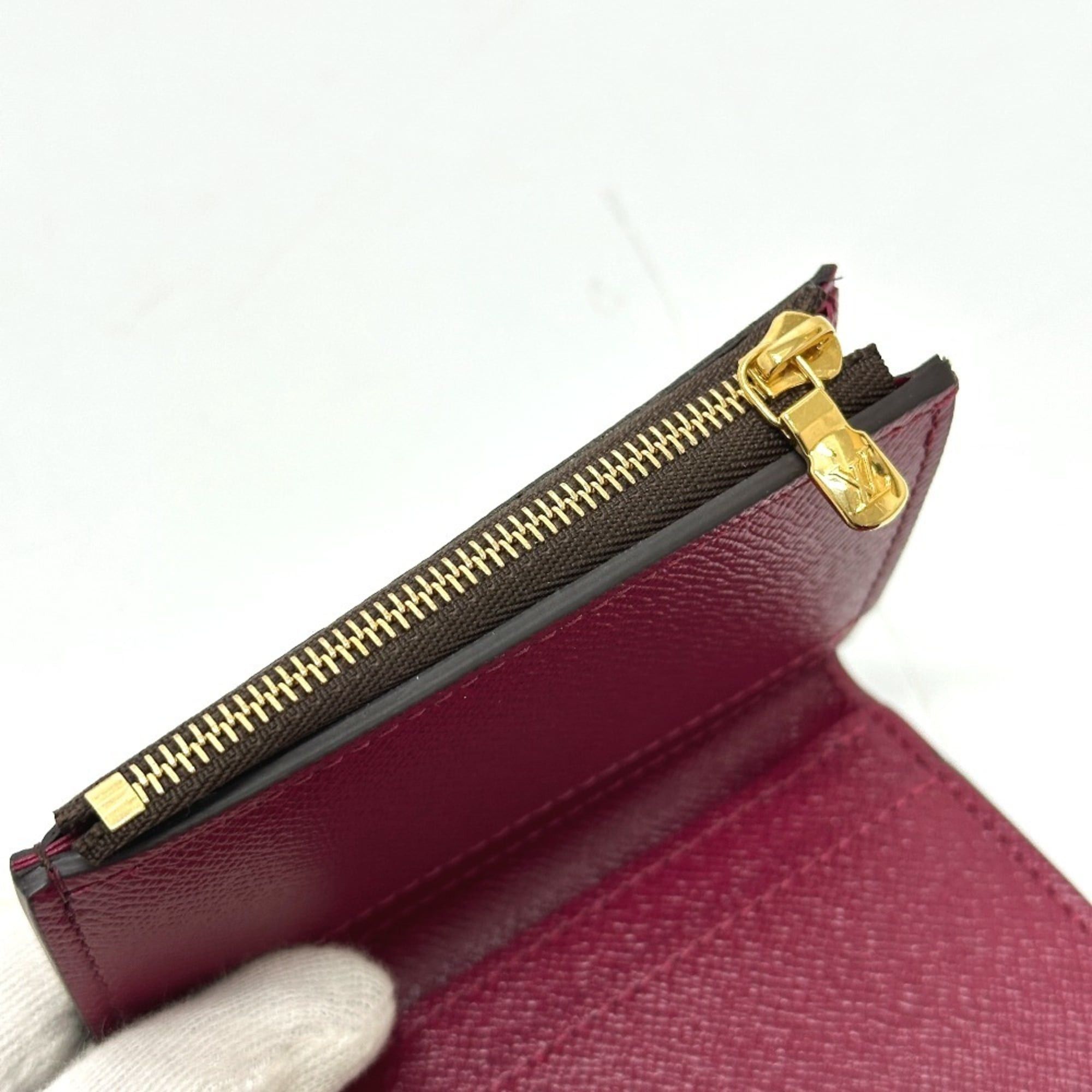 Louis Vuitton LOUIS VUITTON M62932 Portefeuille Zoe Tri-fold Wallet in Monogram Canvas, Women's, Brown x Fuchsia Size ONE SIZE - 9 Thumbnail