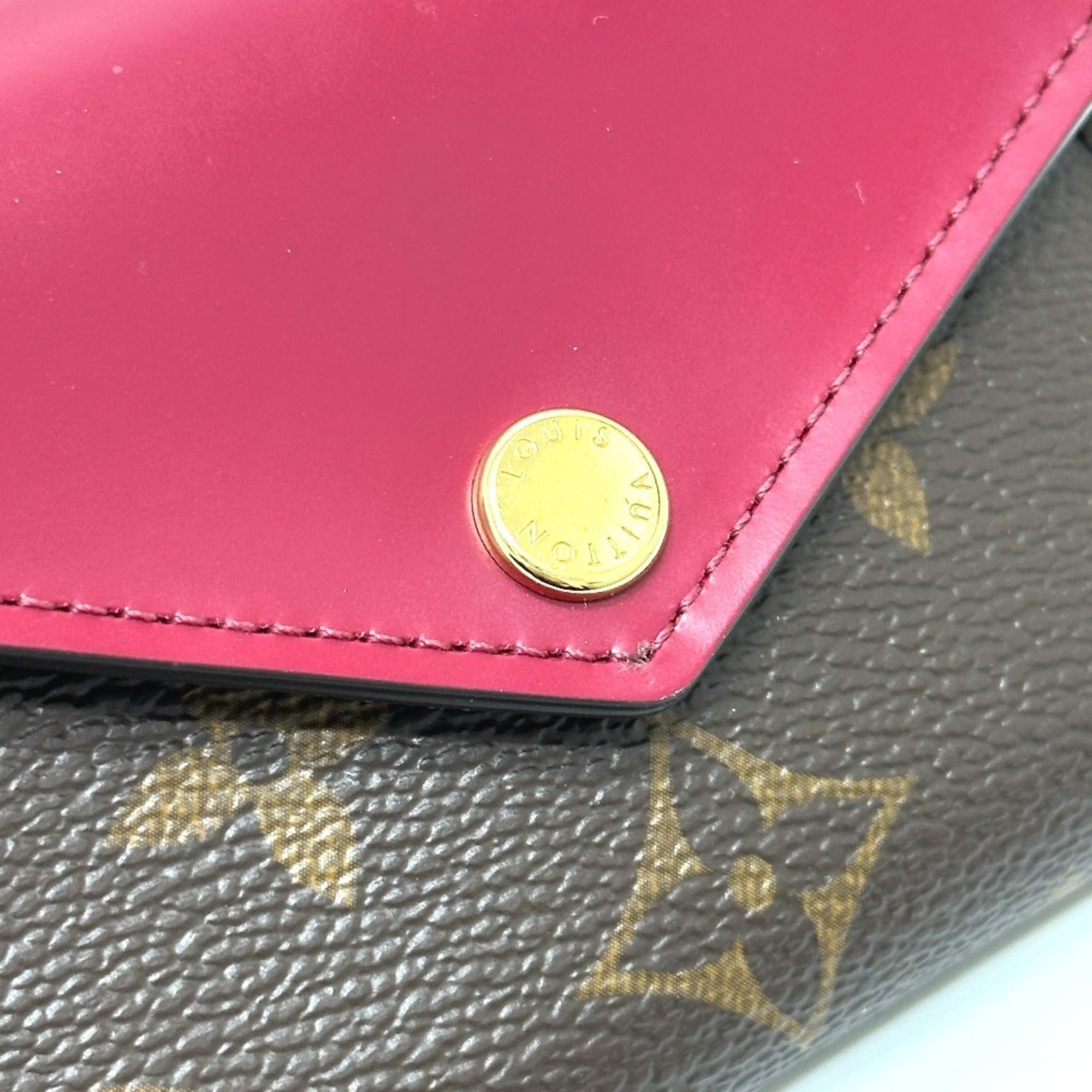 Louis Vuitton LOUIS VUITTON M62932 Portefeuille Zoe Tri-fold Wallet in Monogram Canvas, Women's, Brown x Fuchsia Size ONE SIZE - 6 Thumbnail