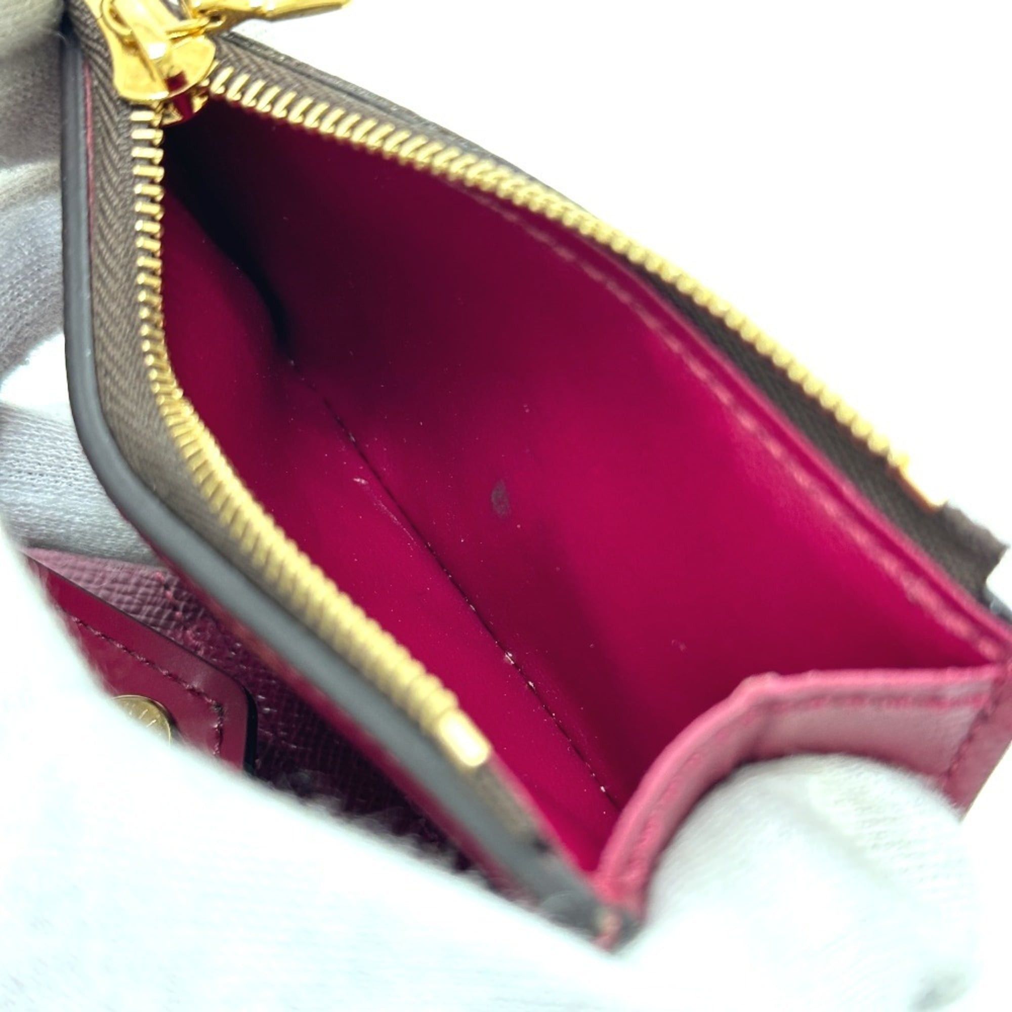 Louis Vuitton LOUIS VUITTON M62932 Portefeuille Zoe Tri-fold Wallet in Monogram Canvas, Women's, Brown x Fuchsia Size ONE SIZE - 10 Thumbnail