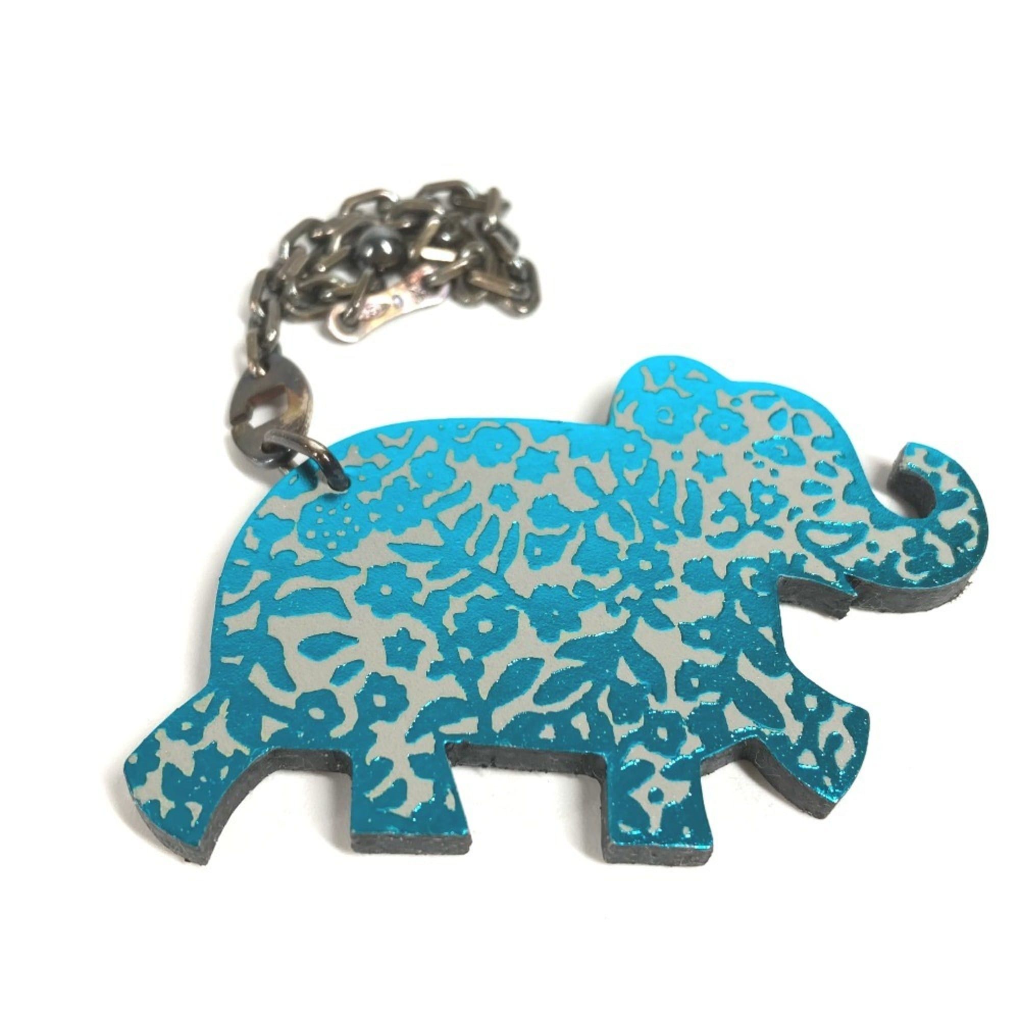Hermes HERMES Animal Elephant Chain Bag Charm Keychain Leather Men's Women's Gray Size ONE SIZE - 2 Thumbnail