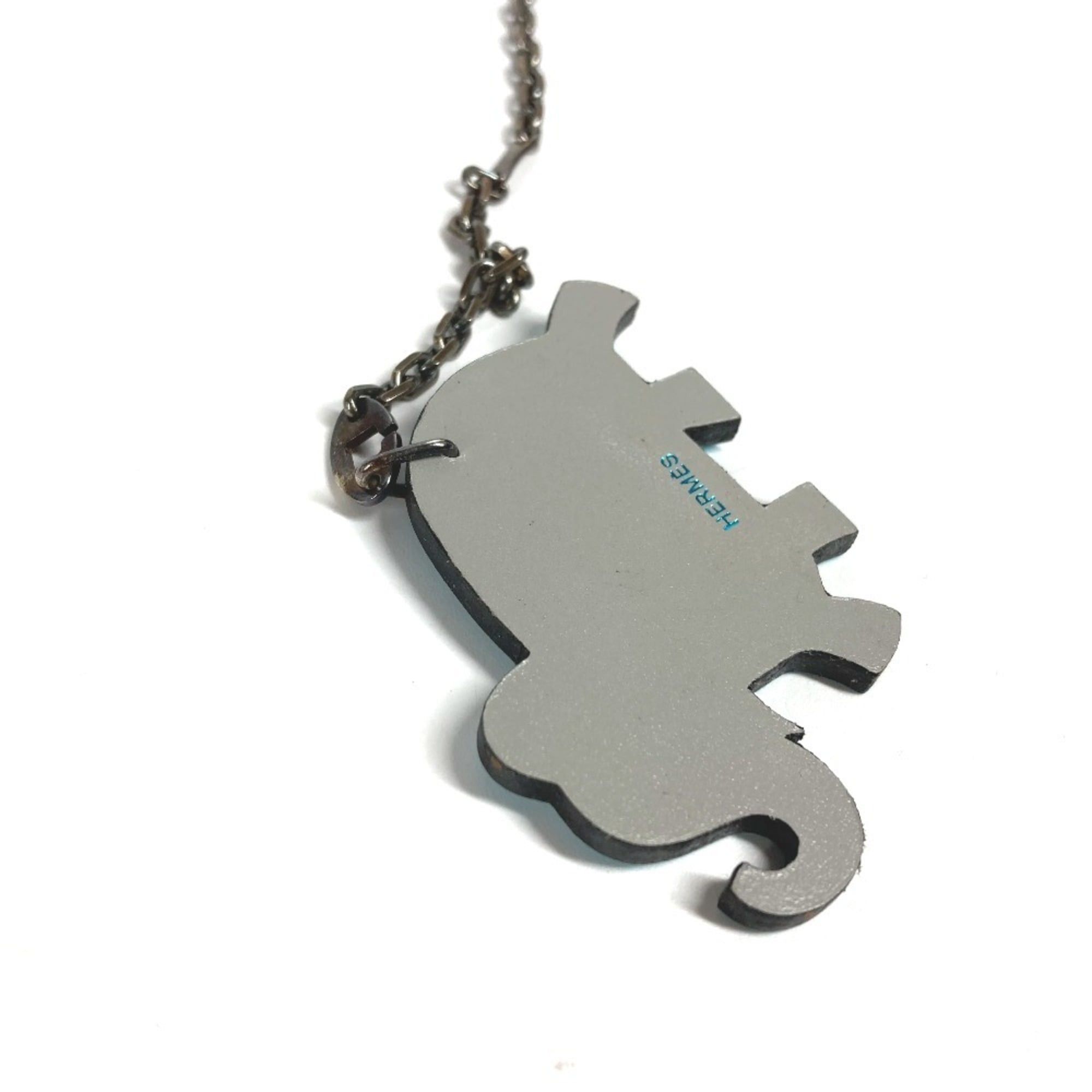 Hermes HERMES Animal Elephant Chain Bag Charm Keychain Leather Men's Women's Gray Size ONE SIZE - 7 Thumbnail