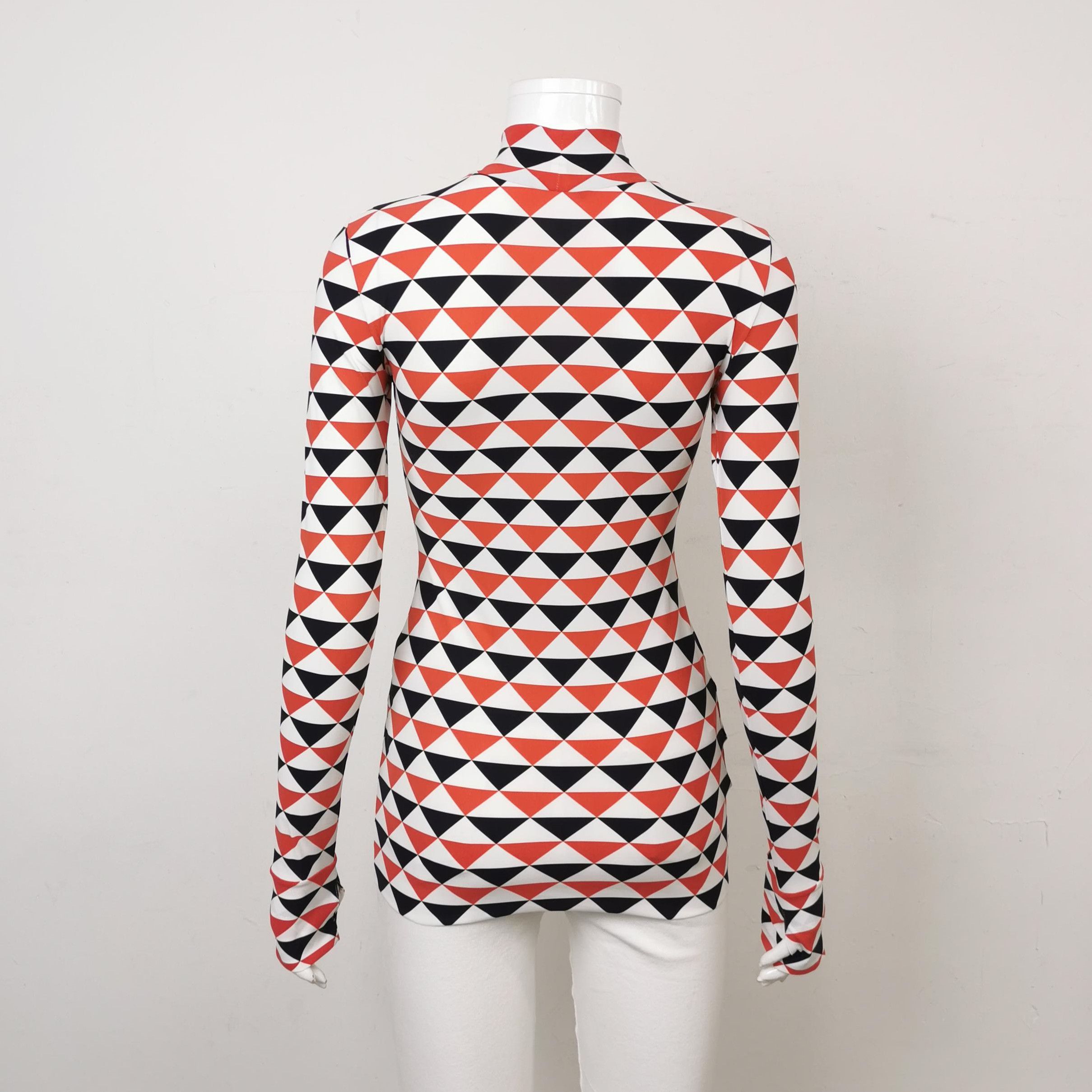 Prada Prada Colorful Triangle Logo Turtleneck Long Sleeve Top 0089 Size XS / US 0-2 / IT 36-38 - 2 Thumbnail