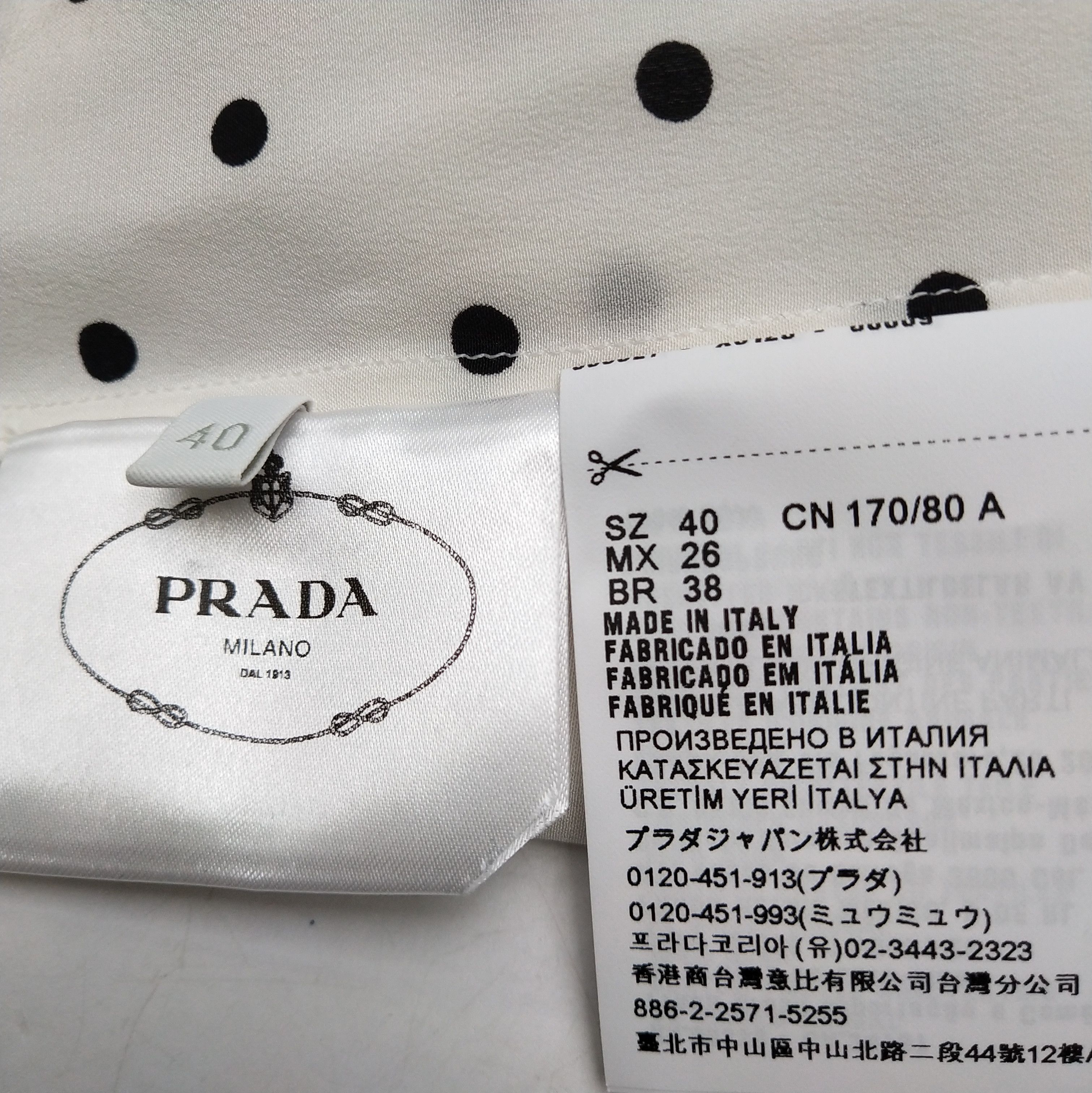 Prada Prada Polka Dot Silk Long Sleeve Shirt 0089 Size M / US 6-8 / IT 42-44 - 6 Thumbnail
