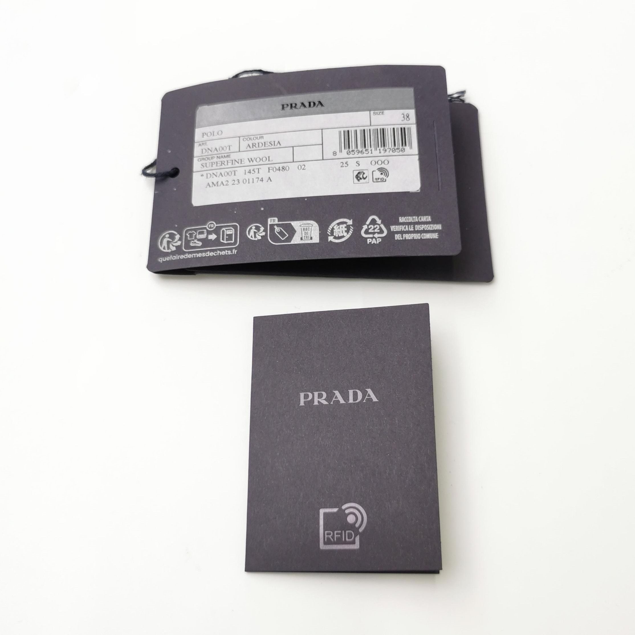 Prada Prada Grey Colorblock Long Sleeve Knit Polo 0089 Size S / US 4 / IT 40 - 3 Thumbnail