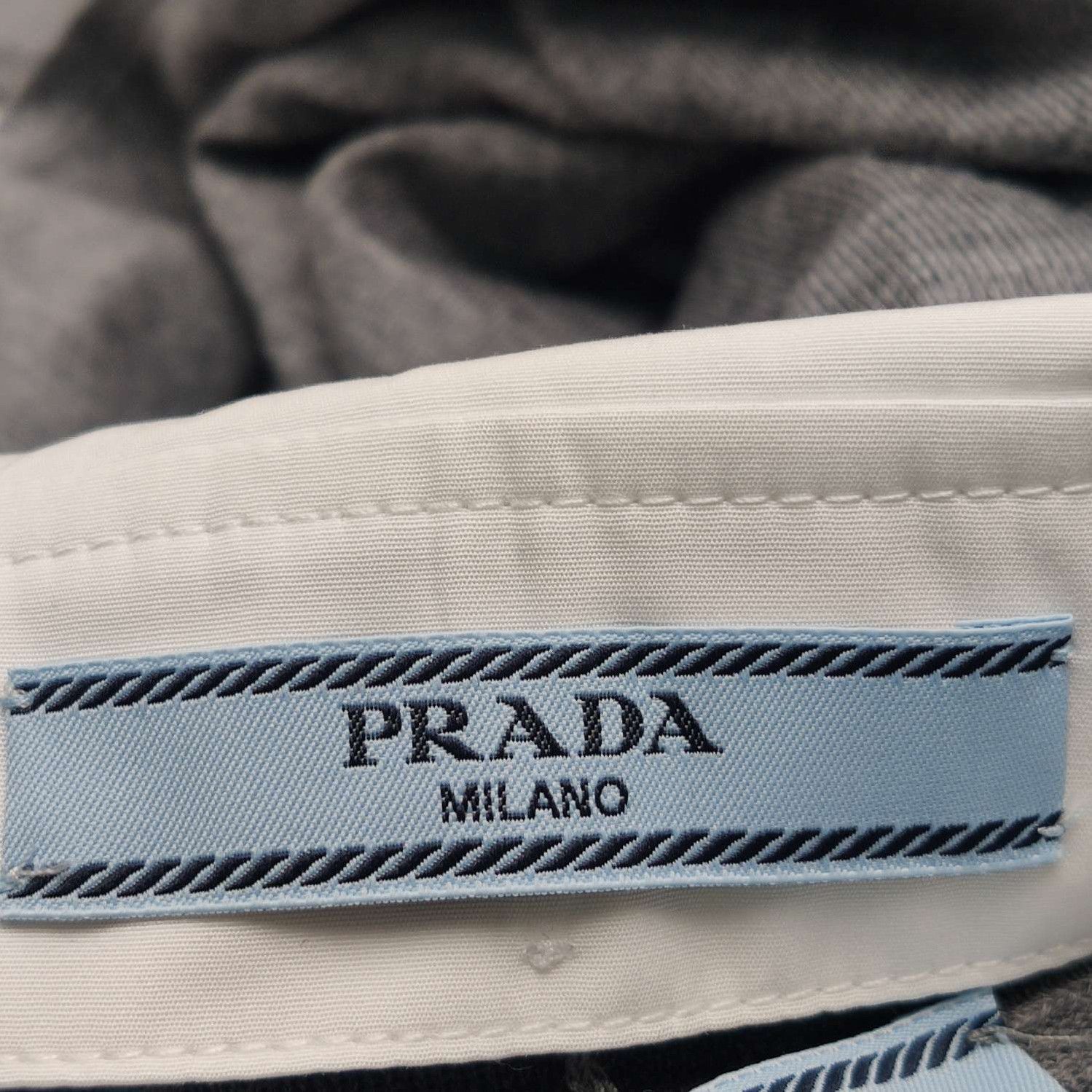 Prada Prada Grey Colorblock Long Sleeve Knit Polo 0089 Size S / US 4 / IT 40 - 4 Thumbnail