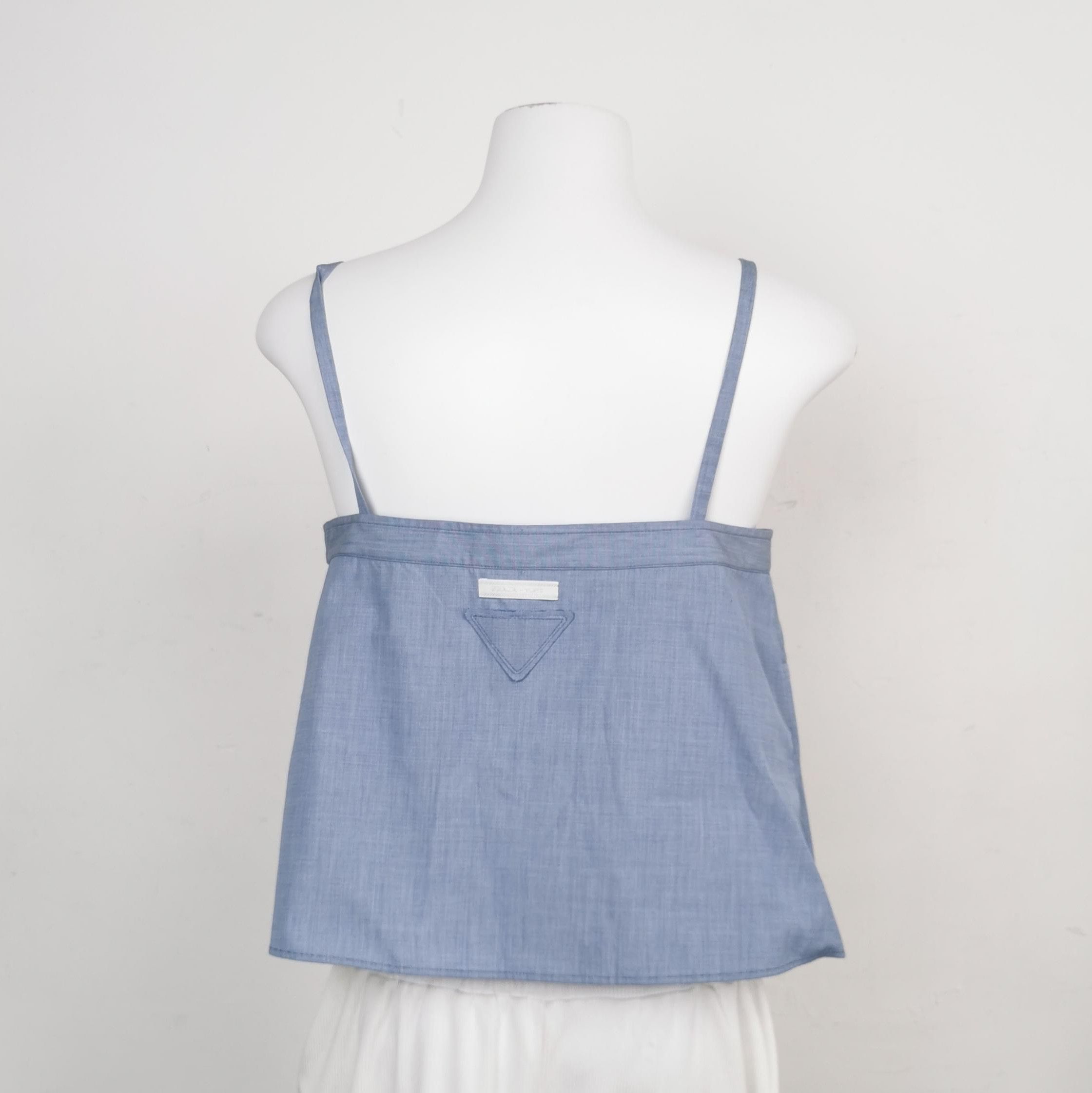 Prada Prada Cotton Triangle Logo Strapped Top 0089 Size XS / US 0-2 / IT 36-38 - 2 Thumbnail