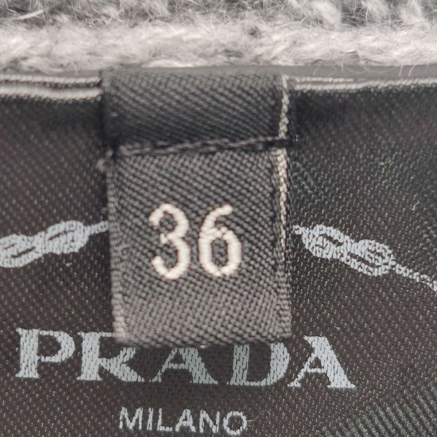 Prada Prada Gray Wool Blend Button-Up Long Sleeve Top 0089 Size XXS / US 00 / IT 34 - 6 Thumbnail