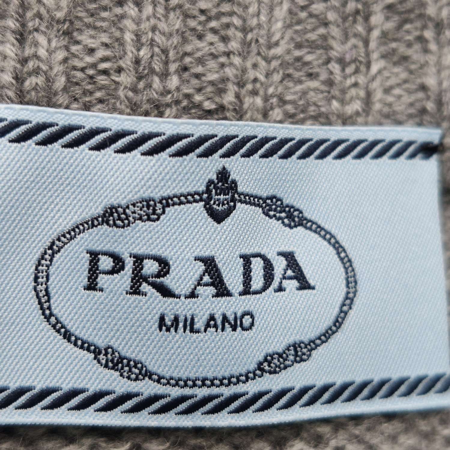 Prada Prada Gray Wool Blend Button-Up Long Sleeve Top 0089 Size XXS / US 00 / IT 34 - 5 Thumbnail