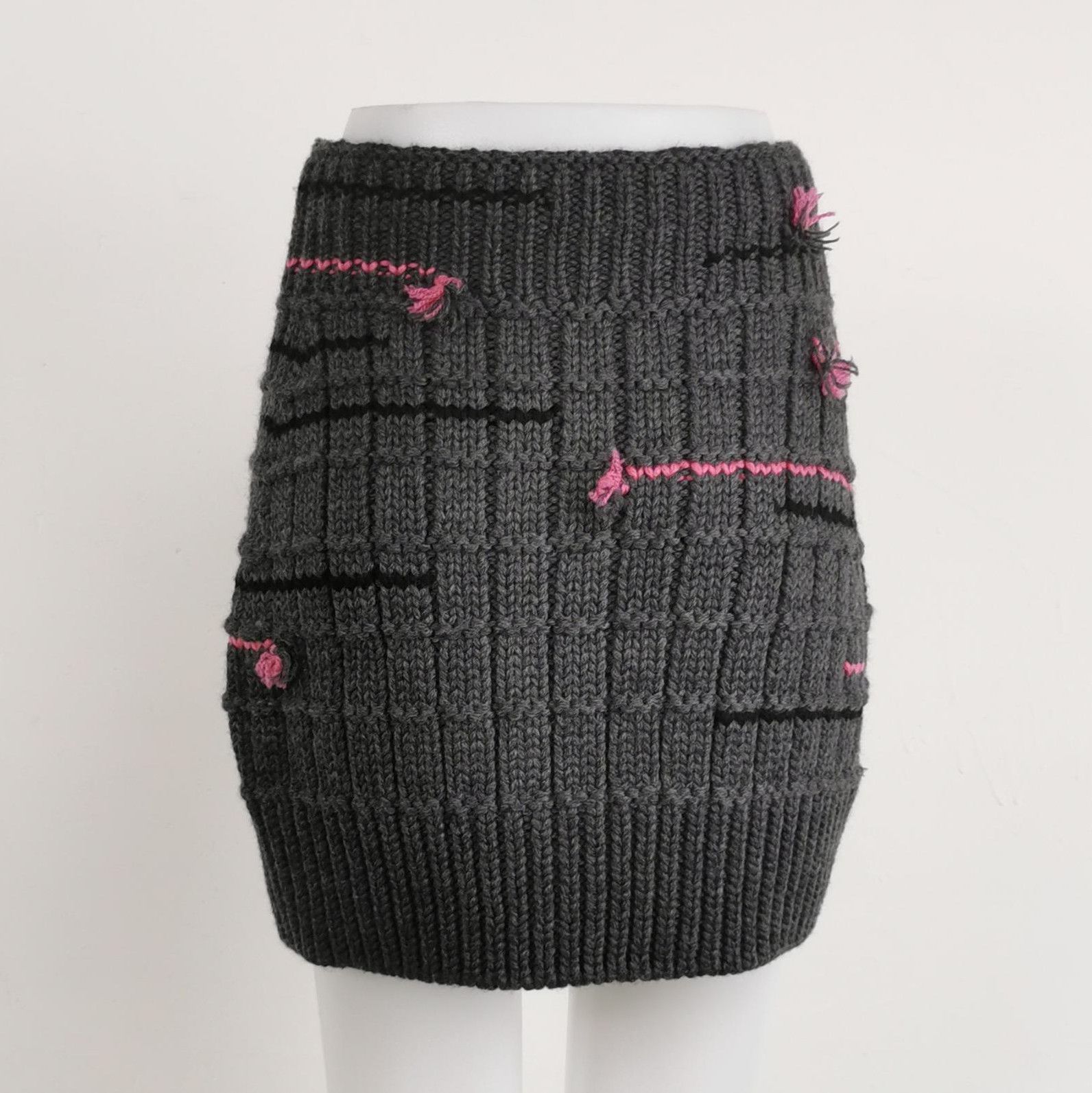 Prada Prada Contrast Wool Skirt 0089 Size 40" / US 18 - 2 Thumbnail