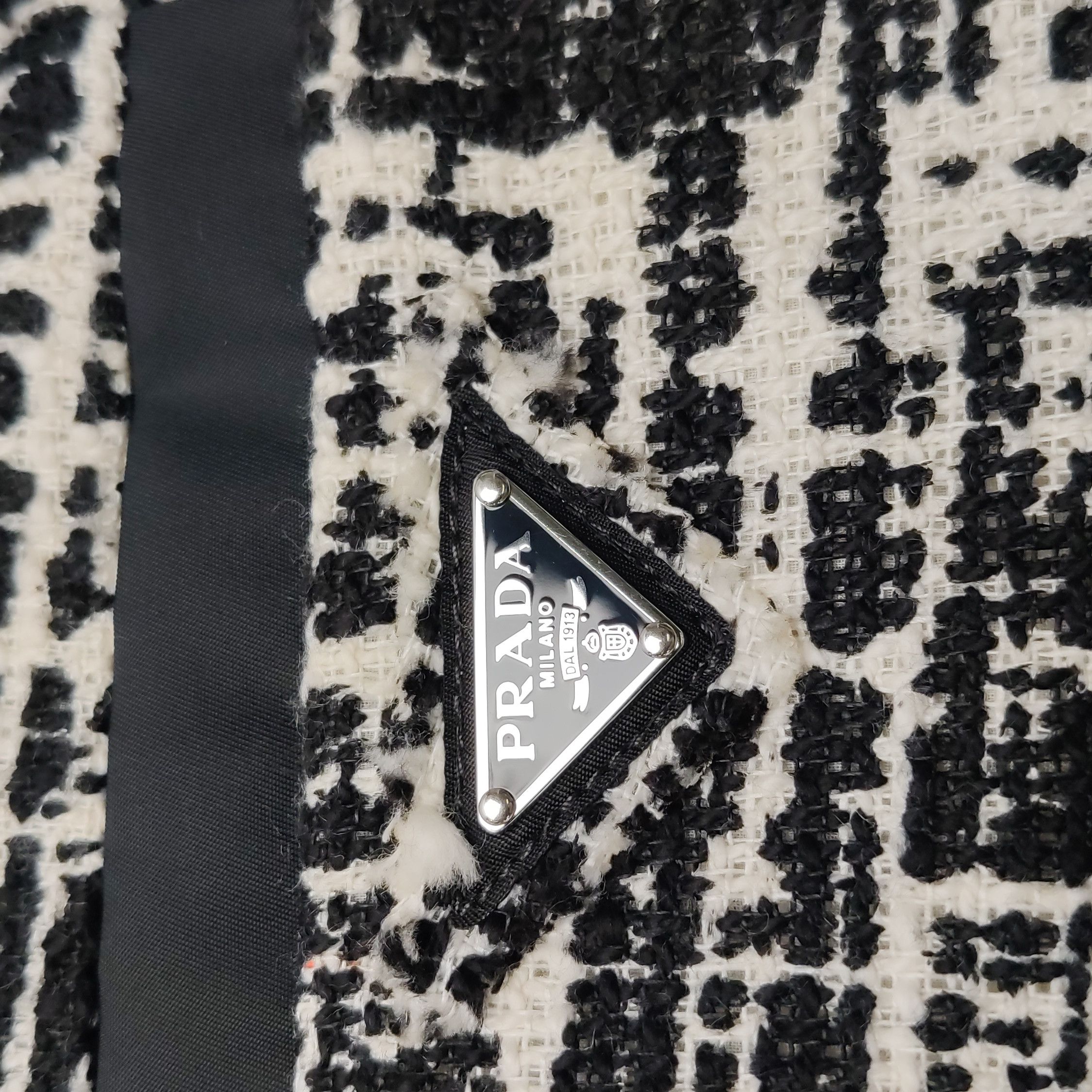 Prada Prada Color-Blocked Cotton-Linen Blend Skirt 0089 Size 38" / US 16 / IT 52 - 8 Thumbnail