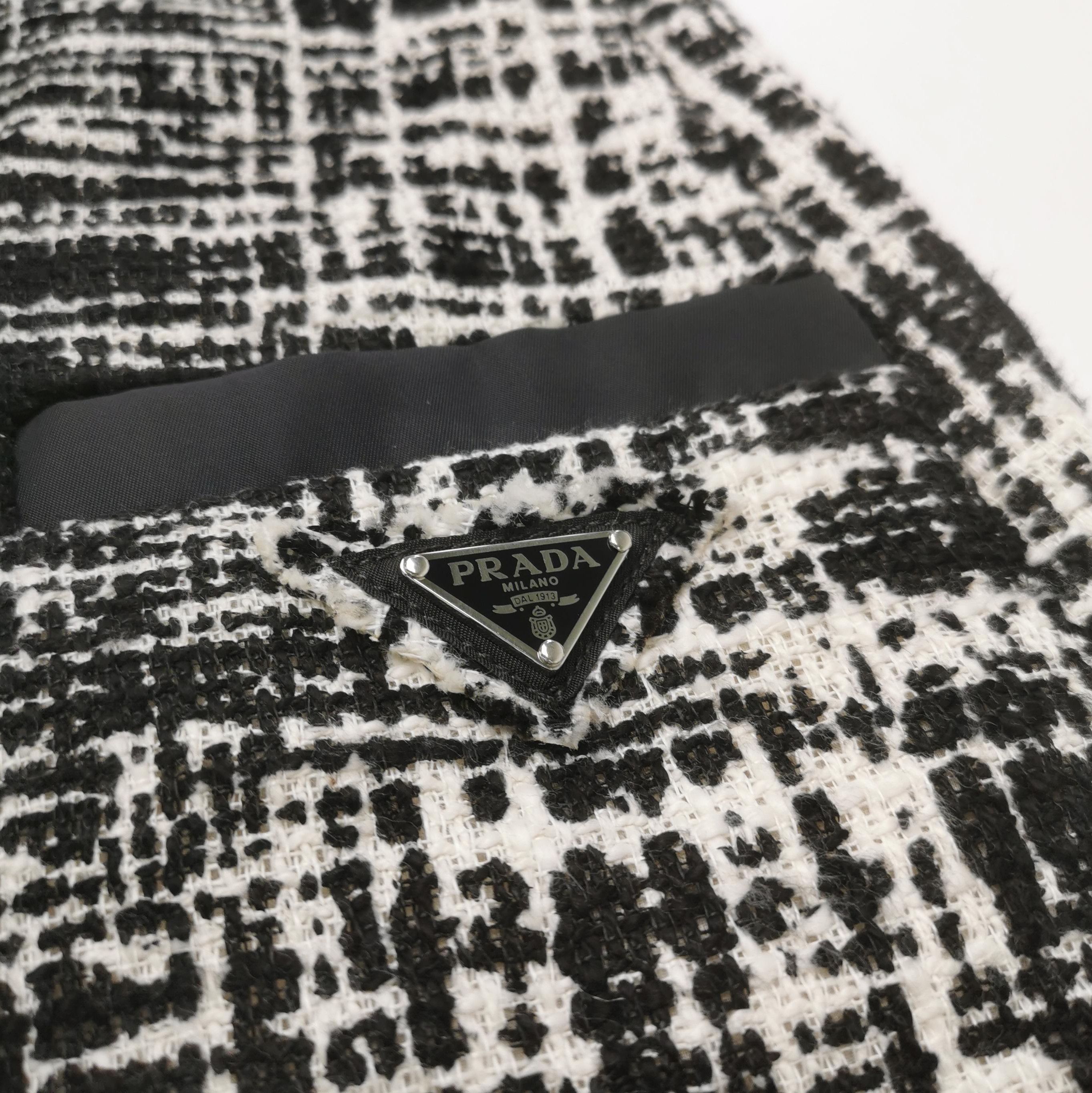 Prada Prada Color-Blocked Cotton-Linen Skirt Size 38 0089 Size 38" / US 16 / IT 52 - 3 Thumbnail