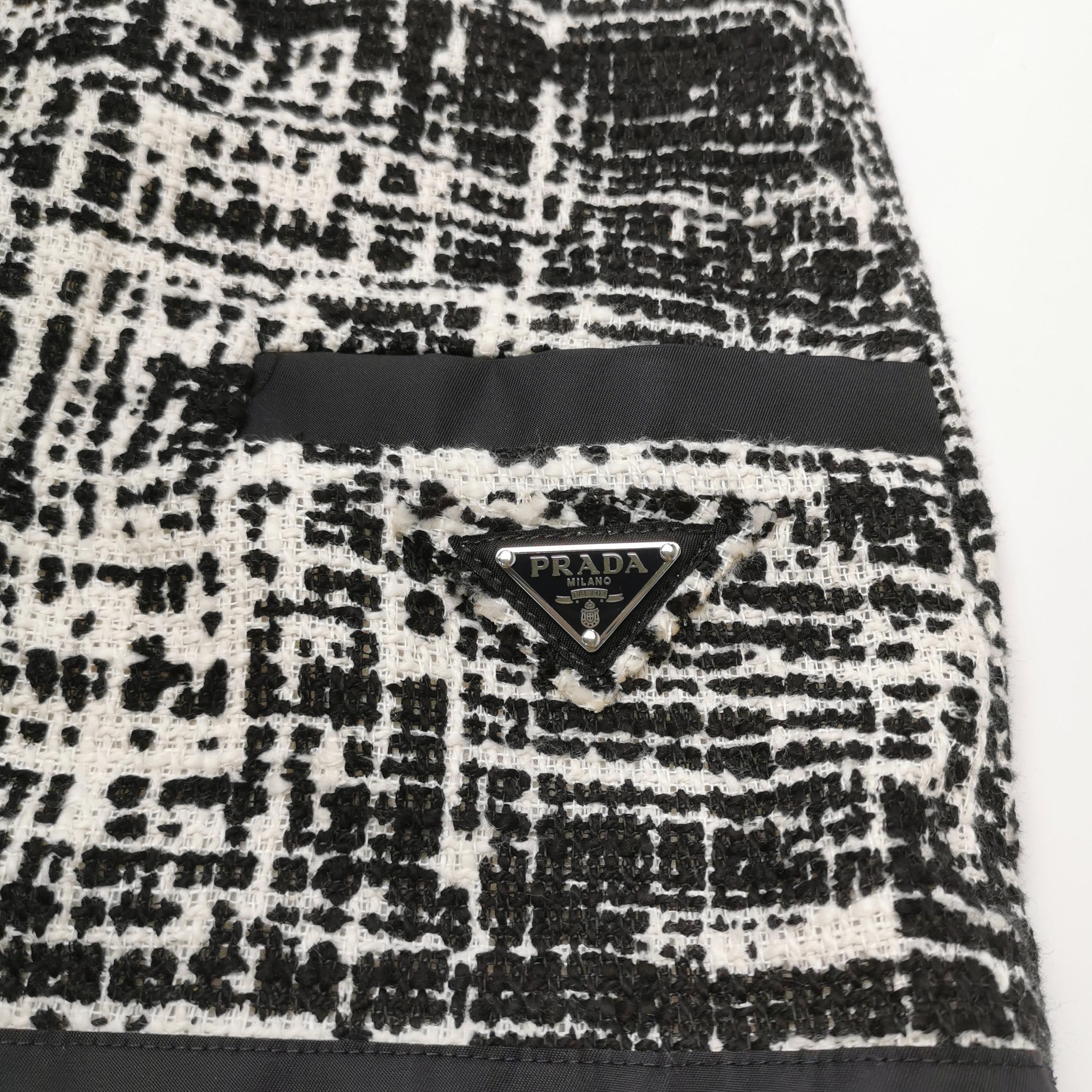 Prada Prada Colorblock Cotton-Linen Blend Skirt 0089 Size 36" / US 14 / IT 50 - 3 Thumbnail
