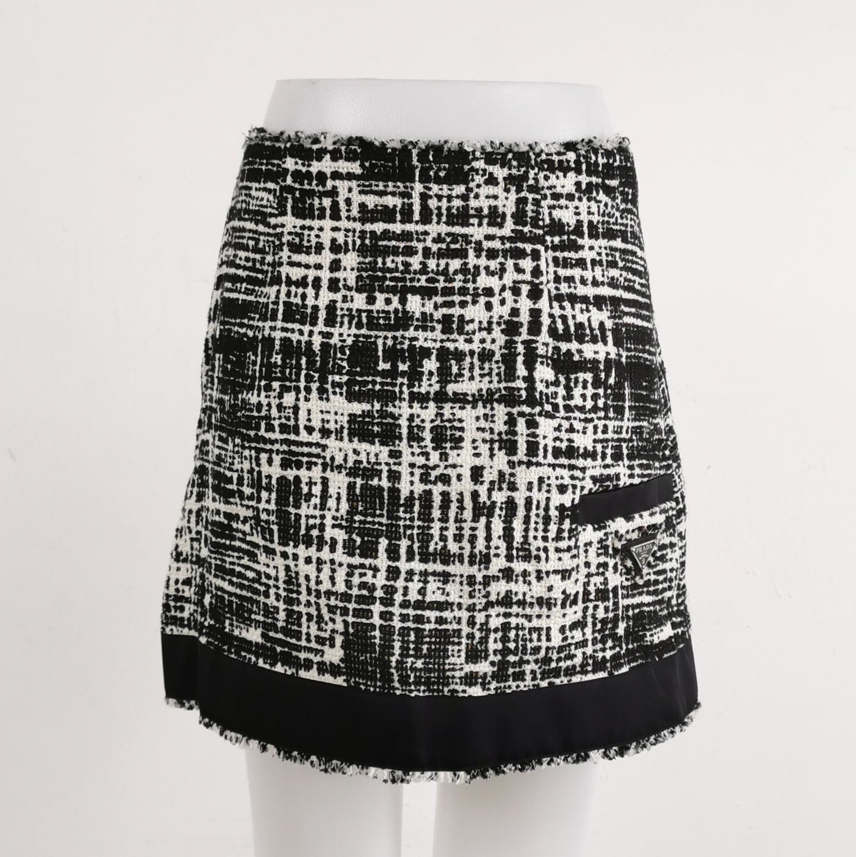 Prada Prada Colorblock Cotton-Linen Blend Skirt 0089 Size 36" / US 14 / IT 50 - 2 Thumbnail