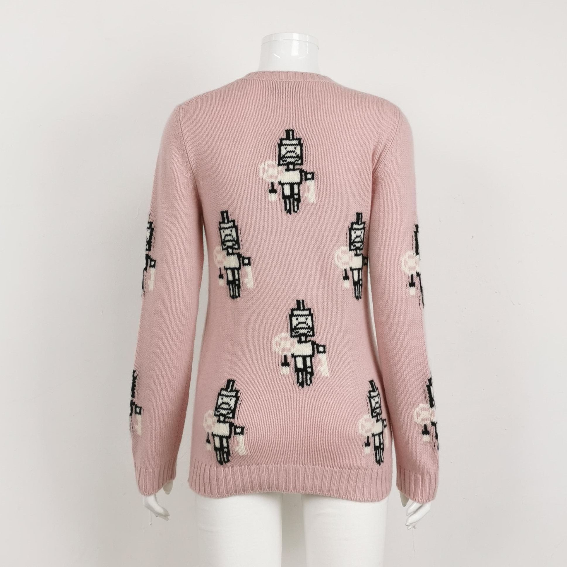 Prada Prada Wool Blend Robot Sweater in Pink 0089 Size S / US 4 / IT 40 - 2 Thumbnail