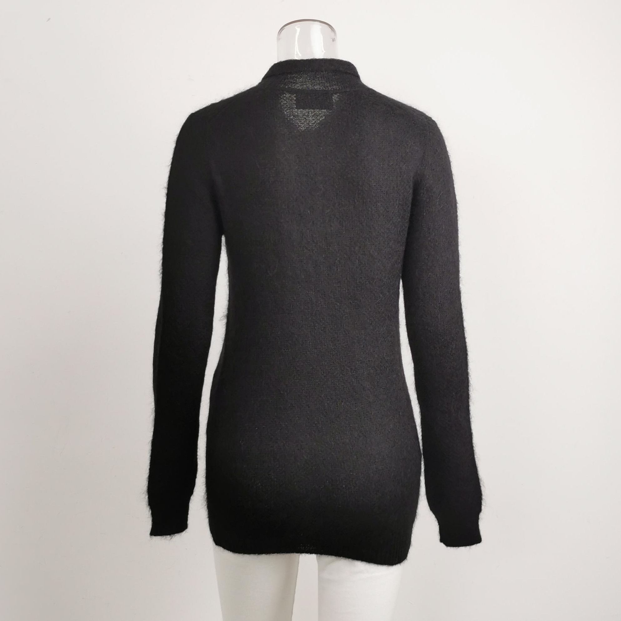 Prada Prada Black Wool Blend Polo Sweater 0089 Size L / US 10 / IT 46 - 2 Thumbnail