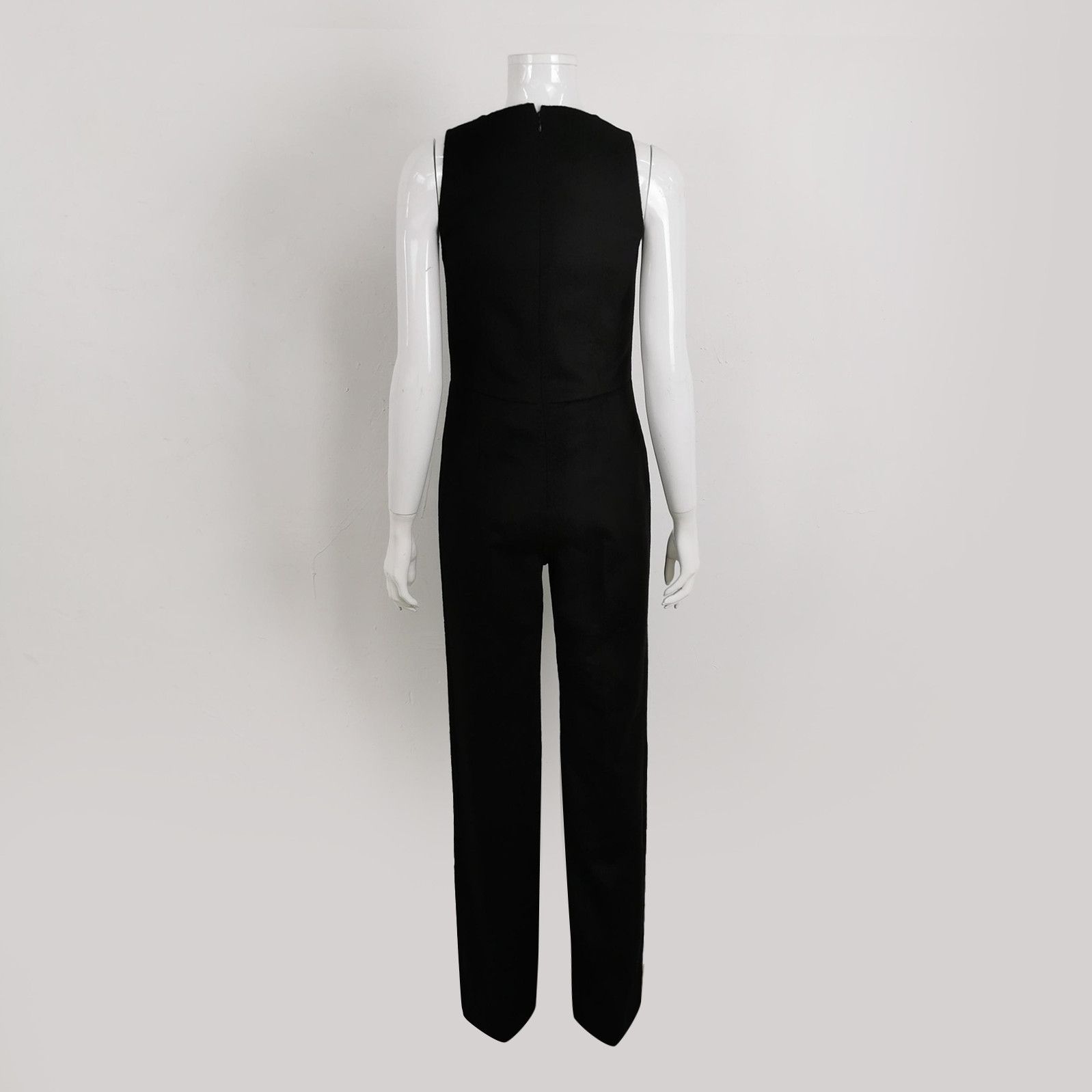 Prada Prada Black Wool Blend Sleeveless Jumpsuit 0089 Size 38" / US 16 / IT 52 - 2 Thumbnail