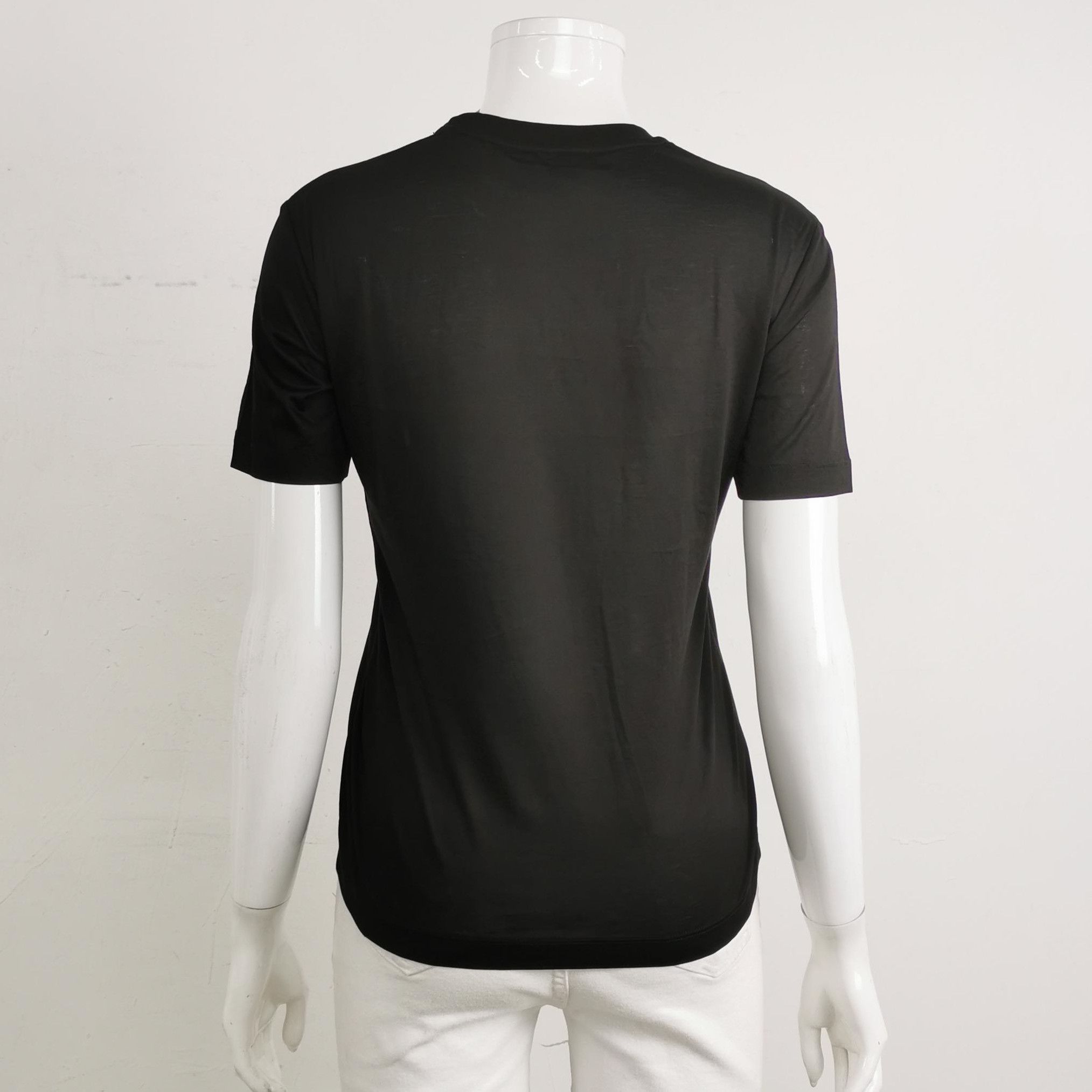 Prada Prada Black Cotton Logo T-Shirt XXS - dmc Size XXS / US 00 / IT 34 - 2 Thumbnail