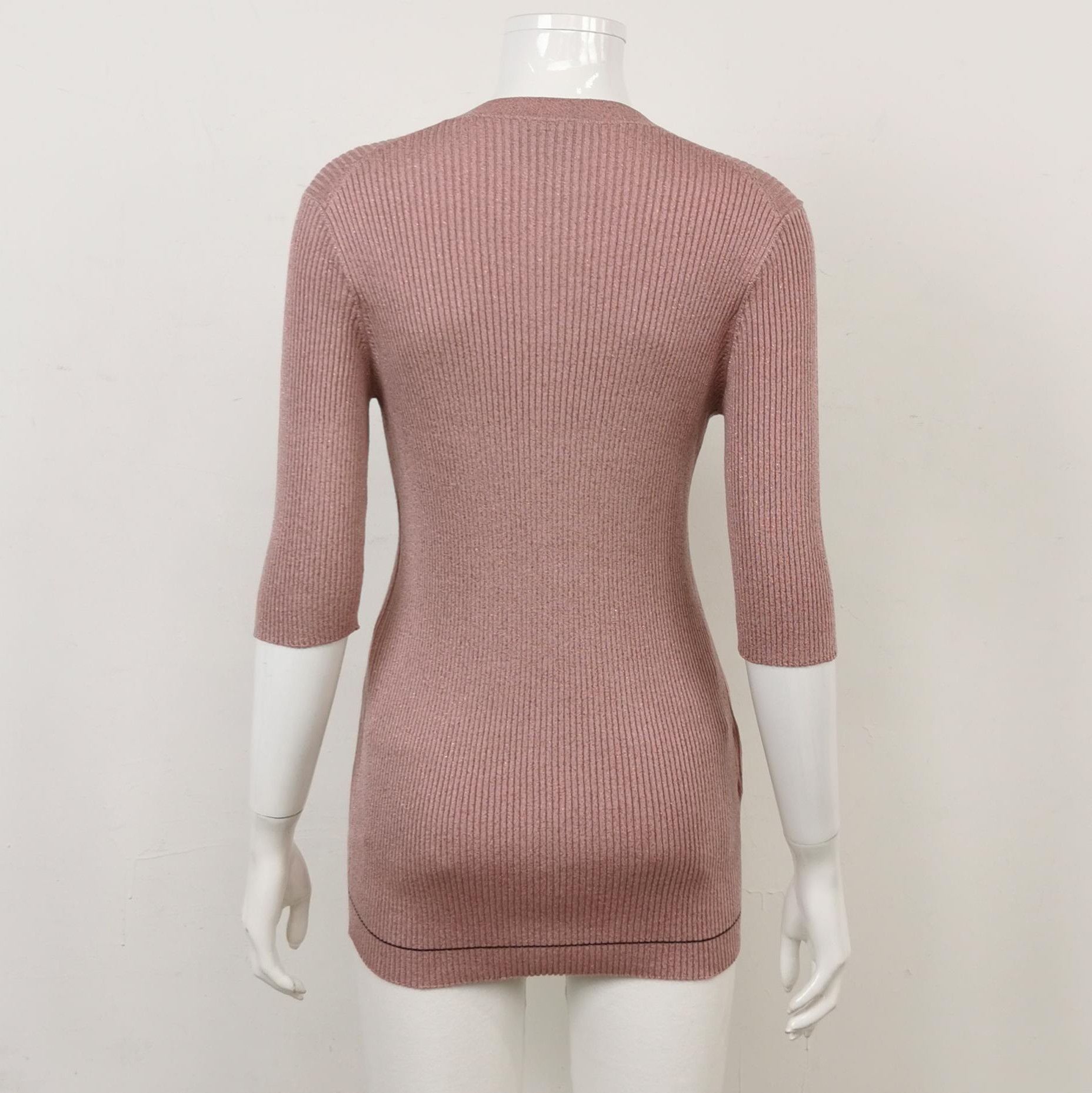 Prada Prada Ribbed Wool Silk Blend Knit Top - dmc Size L / US 10 / IT 46 - 2 Thumbnail