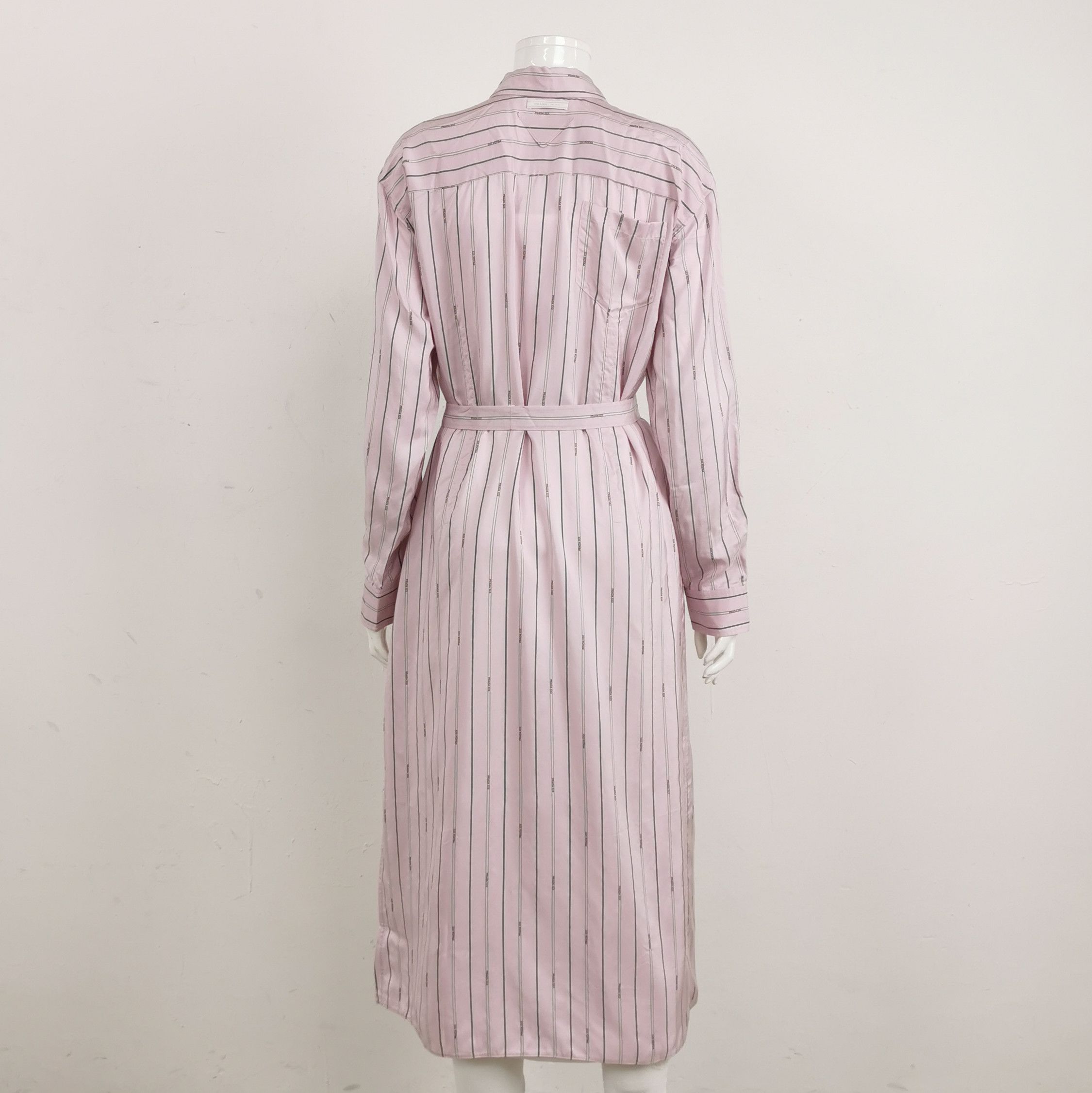 Prada Prada Striped Silk Waist Tie Dress - dmc Size S / US 4 / IT 40 - 2 Thumbnail