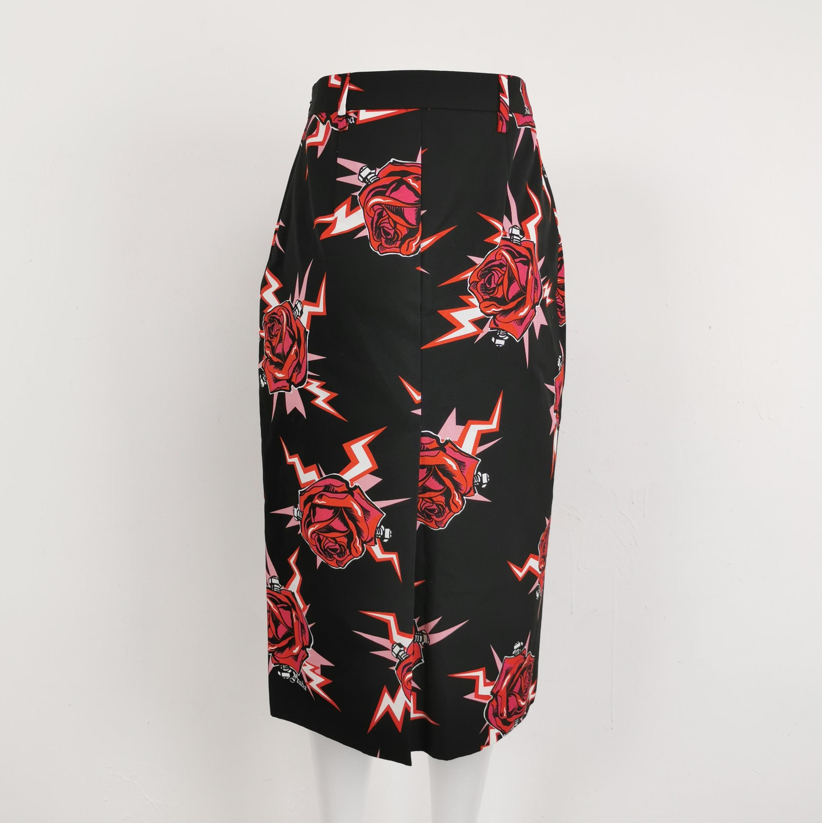 Prada Prada Floral Print Cotton Midi Skirt - dmc Size 40" / US 18 - 2 Thumbnail