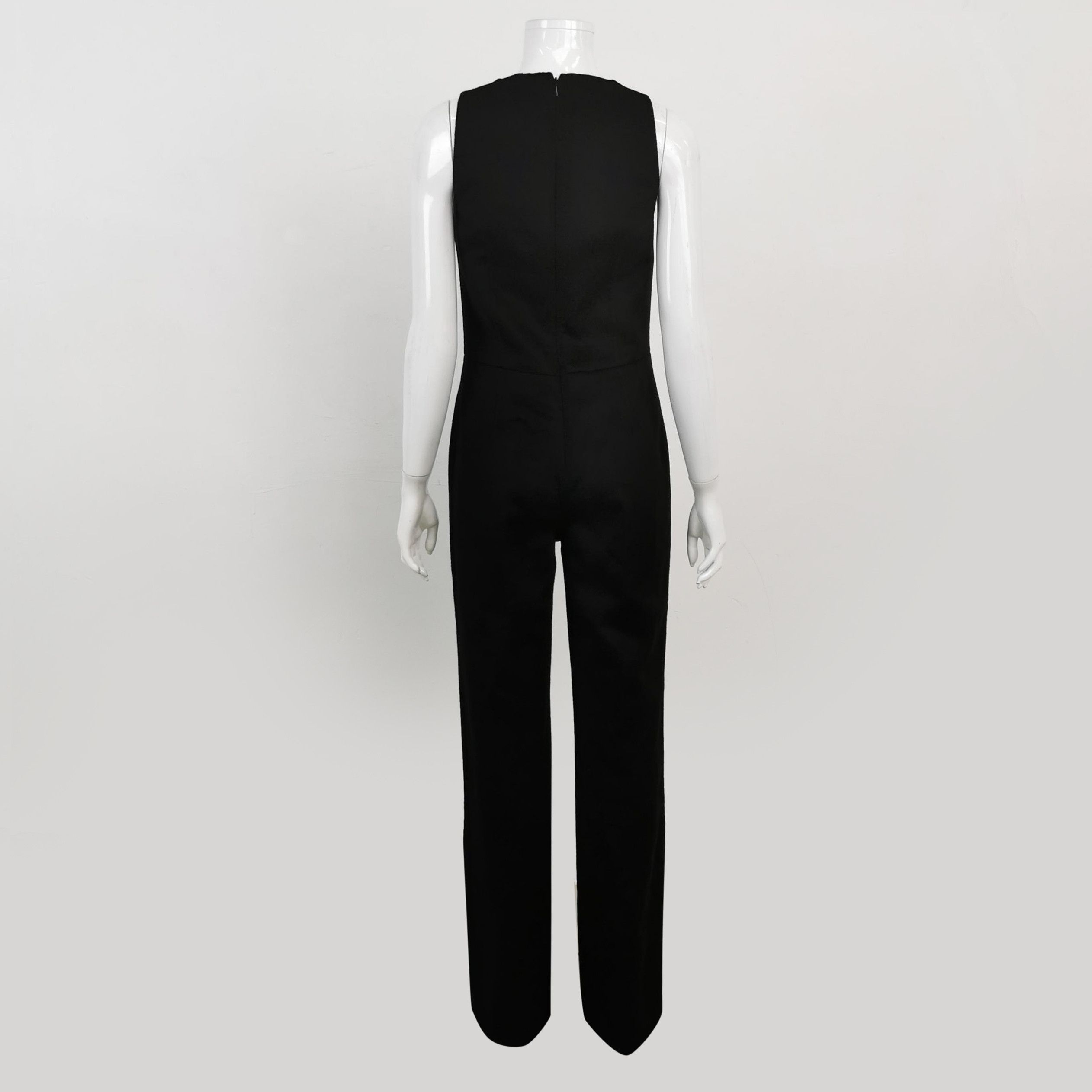 Prada Prada Black Wool Blend V-Neck Jumpsuit - dmc Size 40" / US 18 - 2 Thumbnail