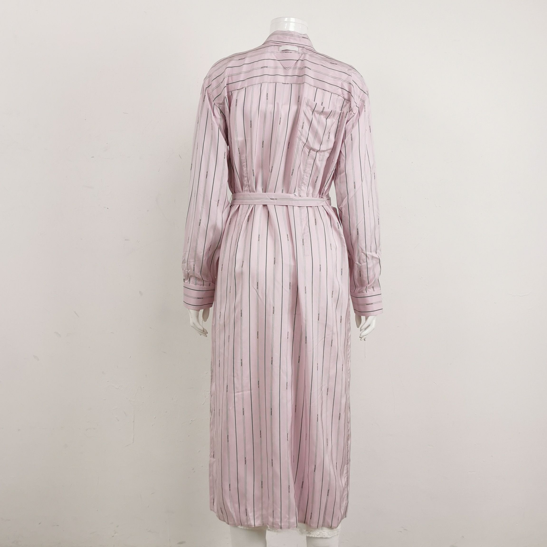 Prada Prada Striped Silk Waist Detail Dress - dmc Size S / US 4 / IT 40 - 2 Thumbnail