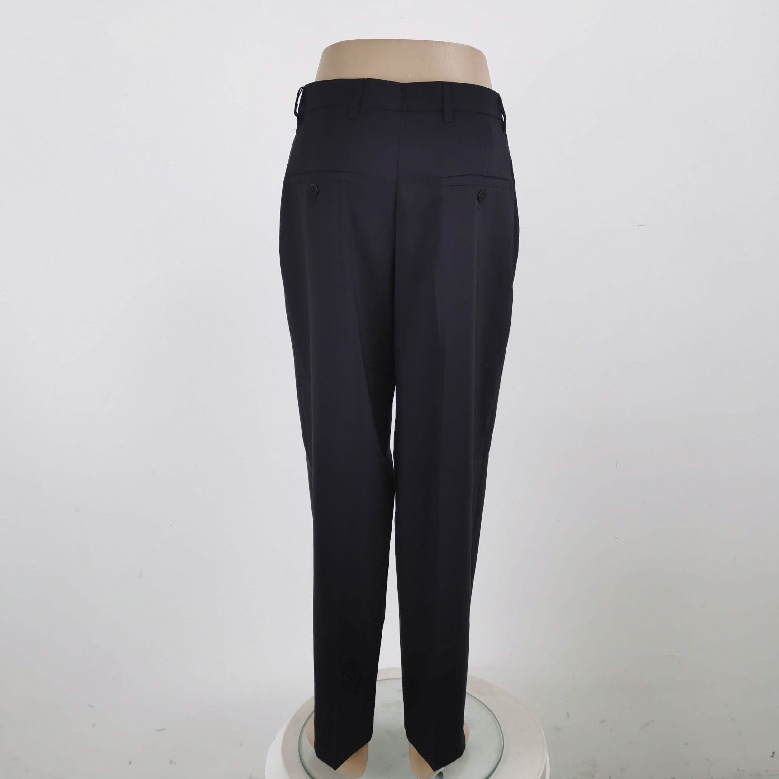Prada Prada Wool Solid Color Trousers in Size 38 - dmc Size 38" / US 16 / IT 52 - 3 Thumbnail