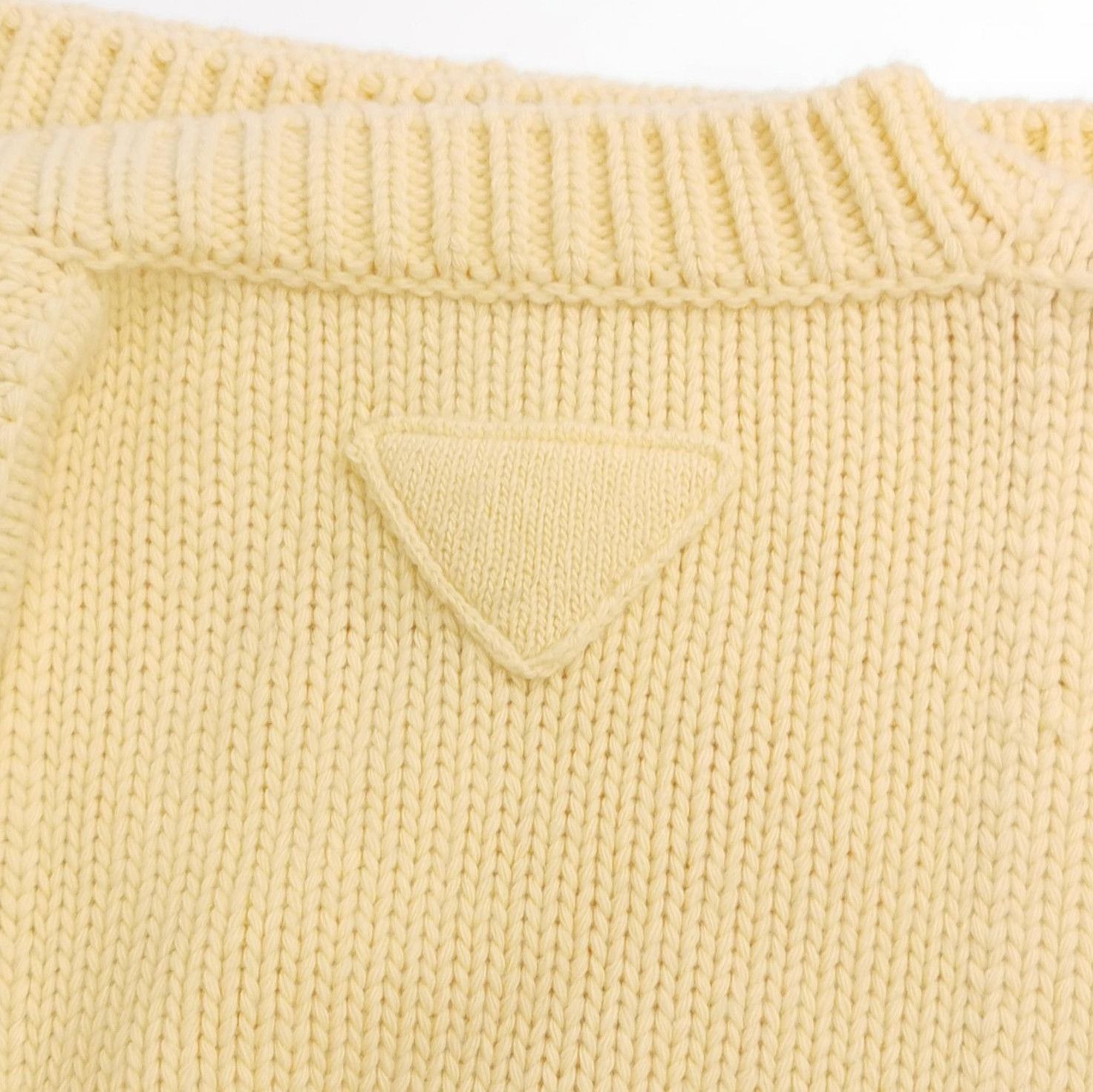 Prada Prada Yellow V-Neck Long Sleeve Sweater Size 38 - dmc Size S / US 4 / IT 40 - 3 Thumbnail