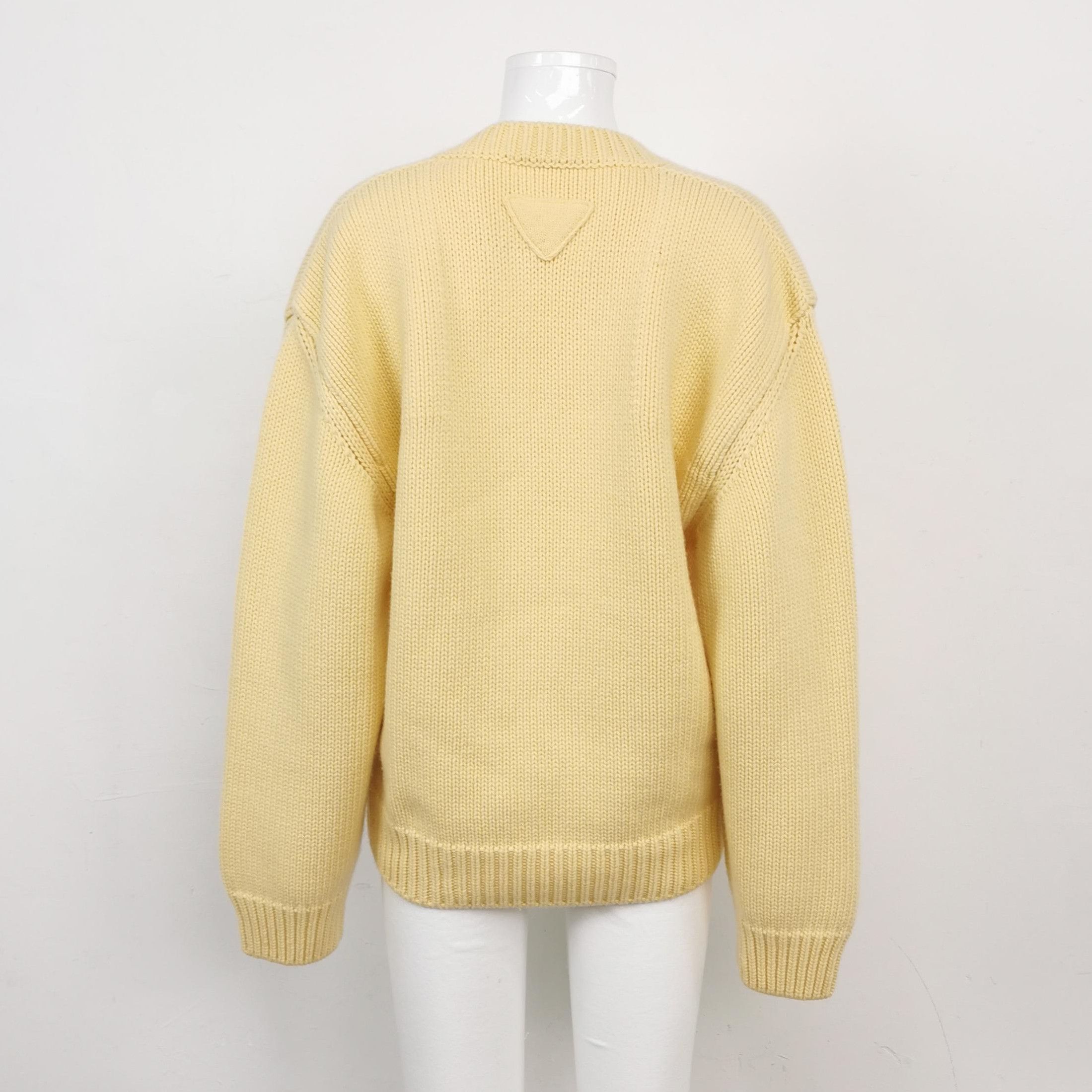 Prada Prada Yellow V-Neck Long Sleeve Sweater Size 38 - dmc Size S / US 4 / IT 40 - 2 Thumbnail