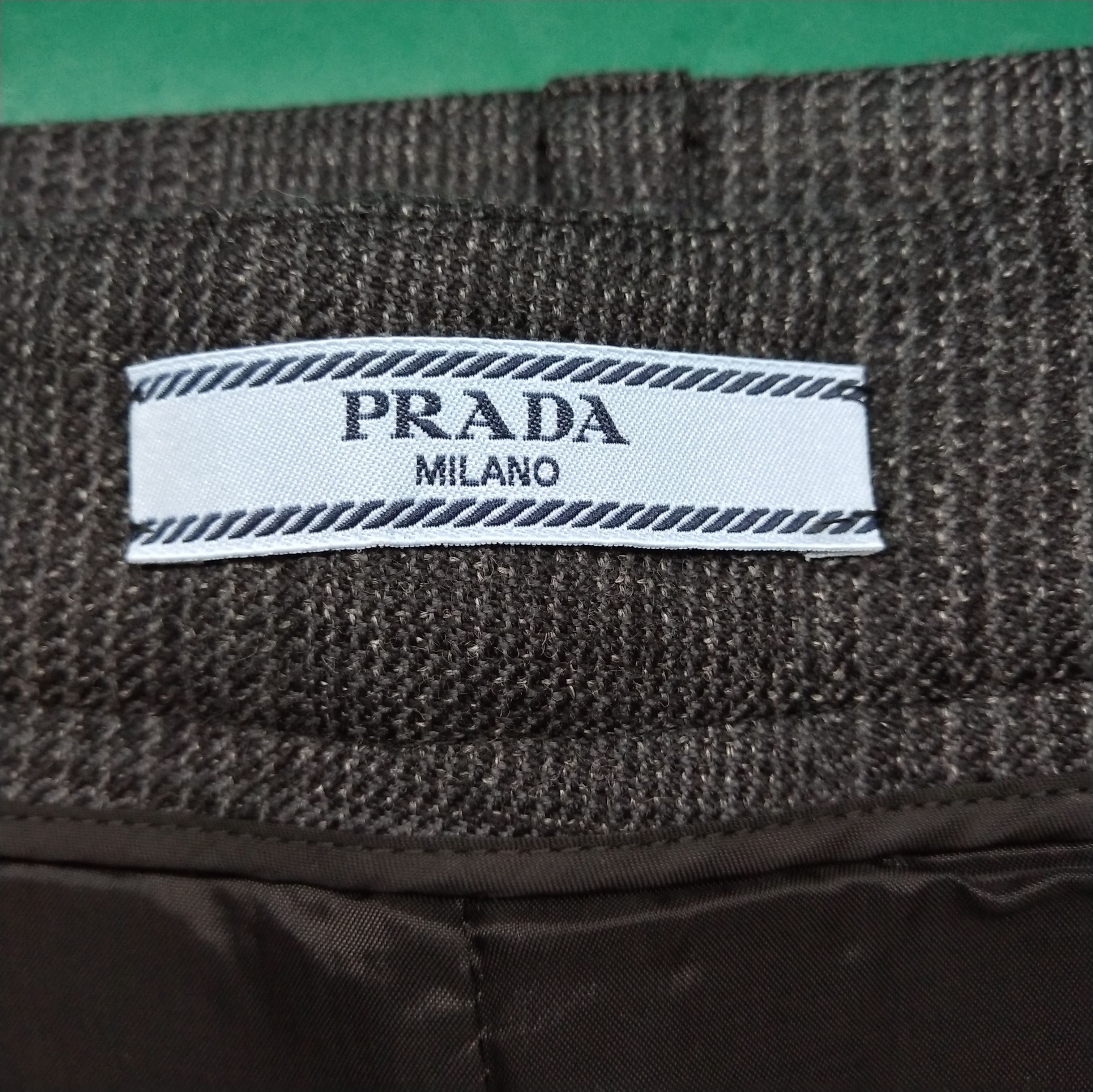 Prada Prada Wool-Blend Plaid Midi Skirt - dmc Size 40" / US 18 - 4 Thumbnail