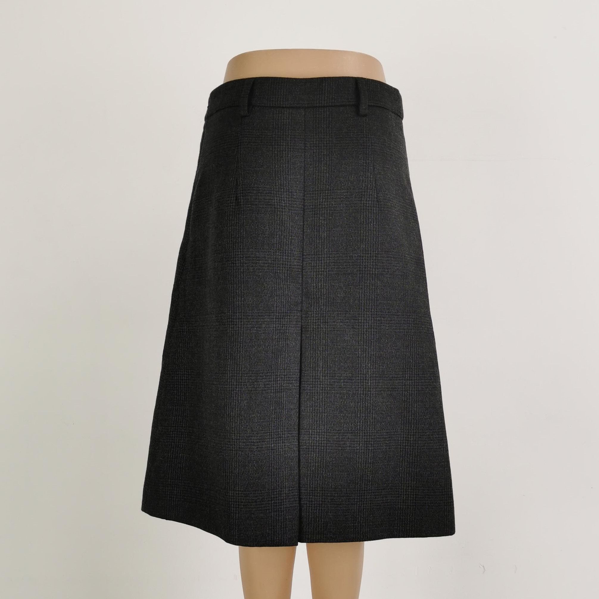 Prada Prada Wool-Blend Plaid Midi Skirt - dmc Size 40" / US 18 - 3 Thumbnail