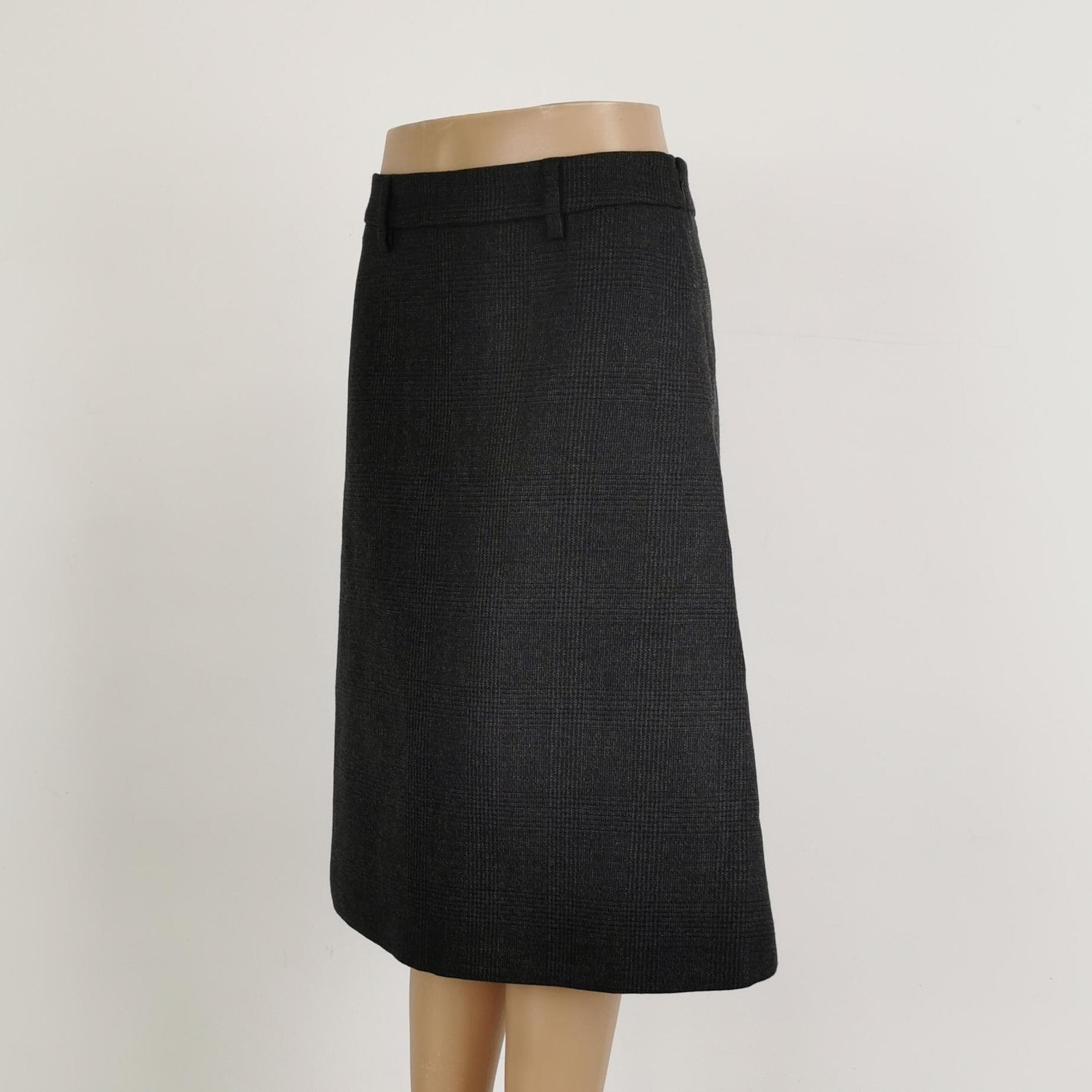Prada Prada Wool-Blend Plaid Midi Skirt - dmc Size 40" / US 18 - 2 Thumbnail