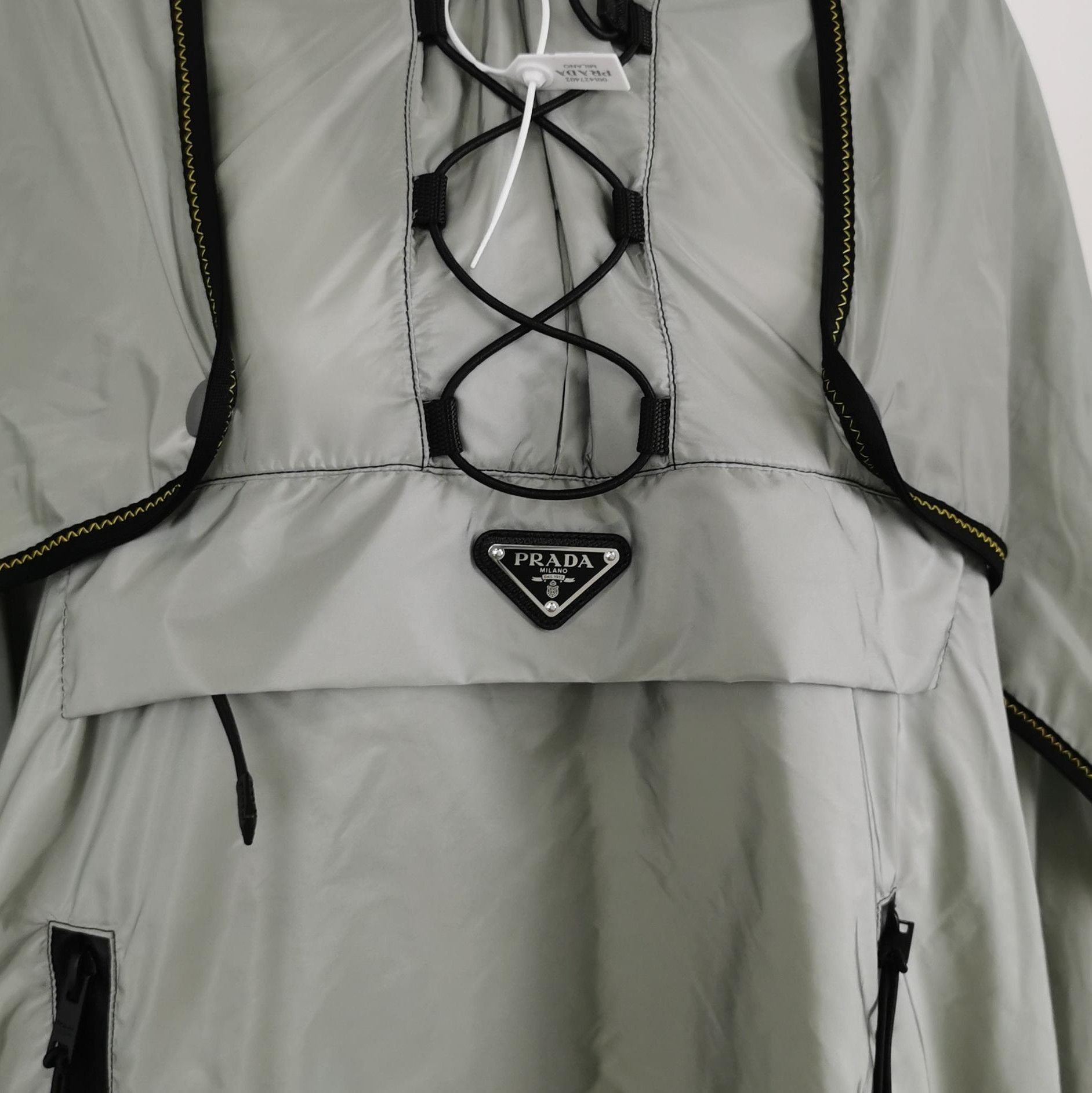 Prada Prada Triangle Logo Hooded Cape in Gray - dmc Size XXS / US 00 / IT 34 - 3 Thumbnail