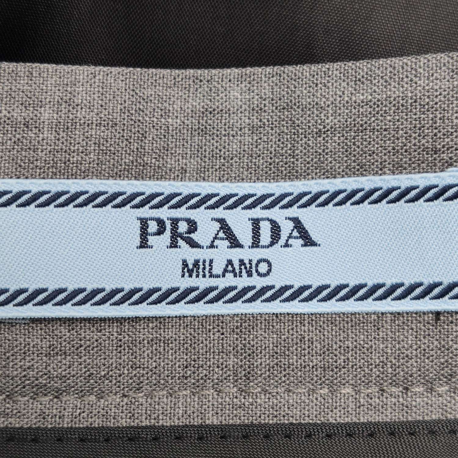Prada Prada Grey Wool Pleated Midi Skirt - dmc Size 40" / US 18 - 4 Thumbnail