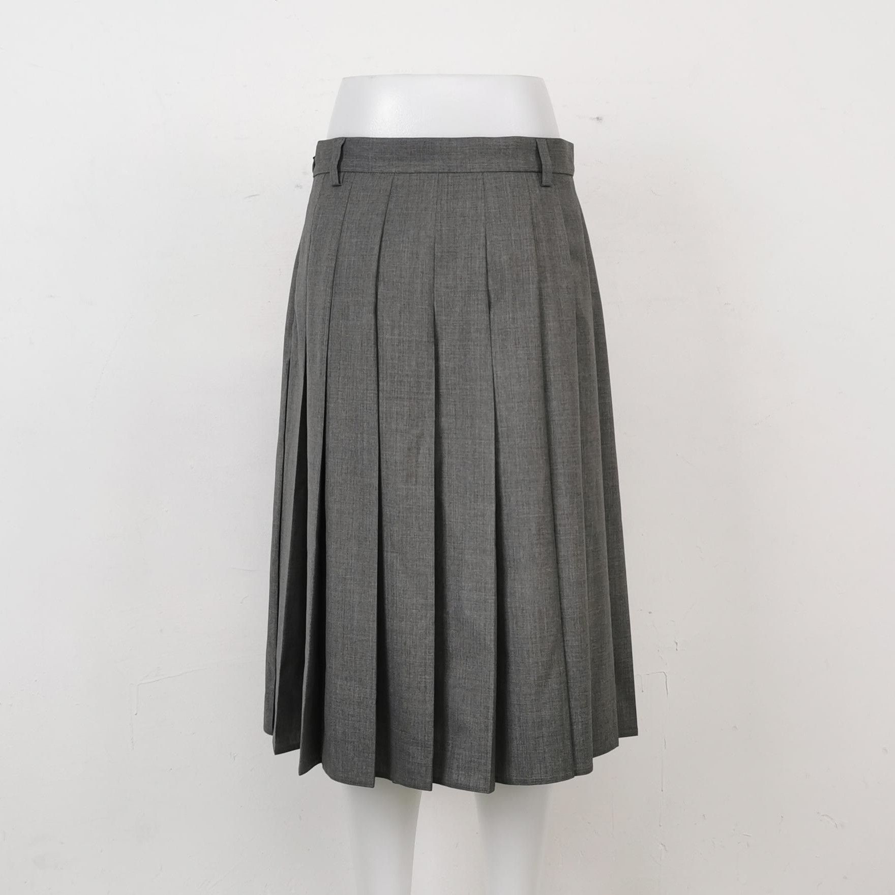 Prada Prada Grey Wool Pleated Midi Skirt - dmc Size 40" / US 18 - 2 Thumbnail