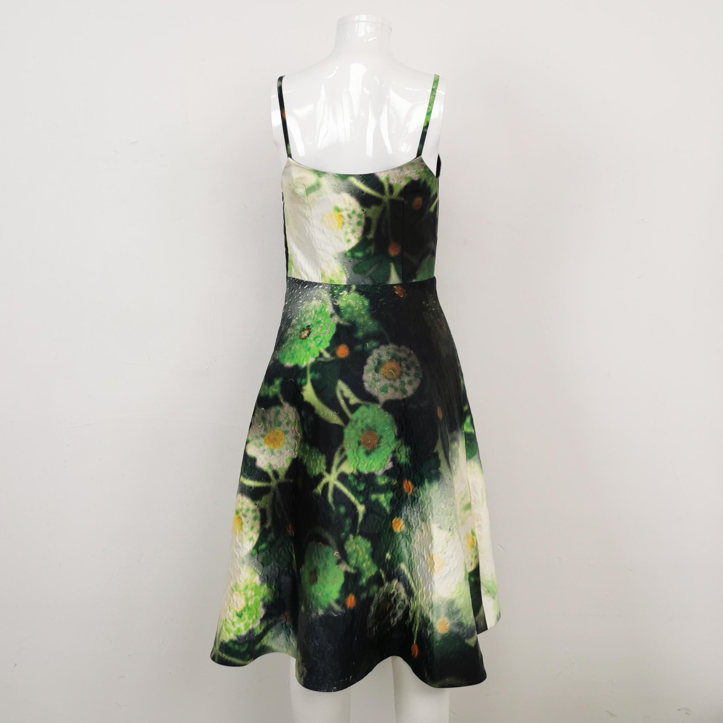 Prada Prada Color-Block Silk Blend Floral Dress - dmc Size S / US 4 / IT 40 - 2 Thumbnail