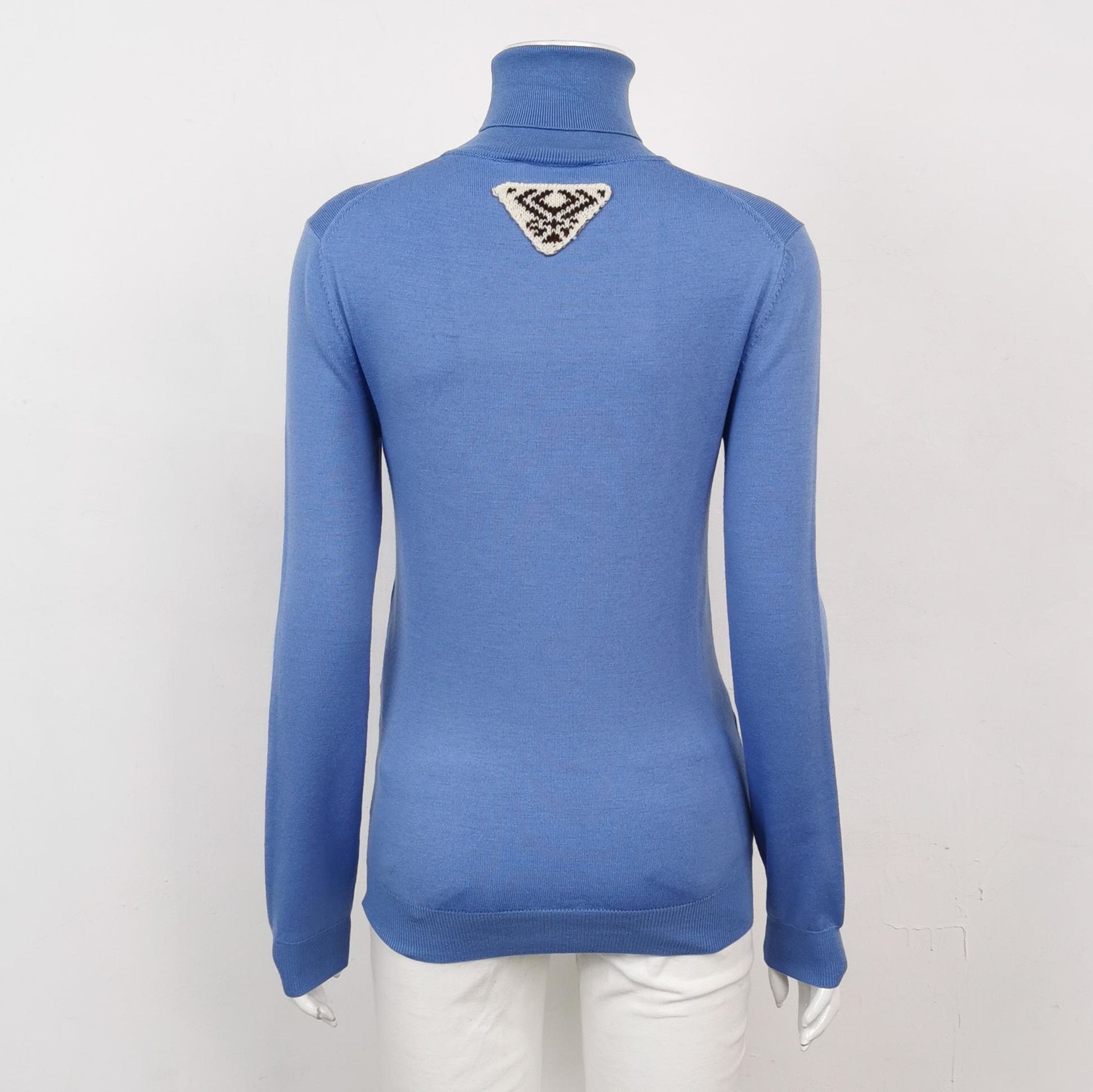 Prada Prada Wool Blend Turtleneck Sweater in Blue - dmc Size S / US 4 / IT 40 - 2 Thumbnail