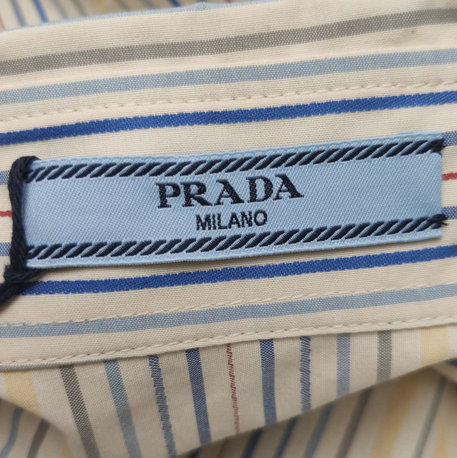 Prada Prada Striped Button-Down Shirt with Waist Tie - dmc Size S / US 4 / IT 40 - 6 Thumbnail