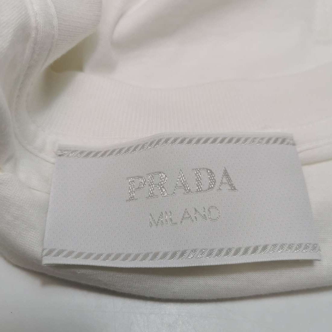 Prada Prada Cotton Triangle Logo Crew Neck T-Shirt - dmc Size M / US 6-8 / IT 42-44 - 5 Thumbnail
